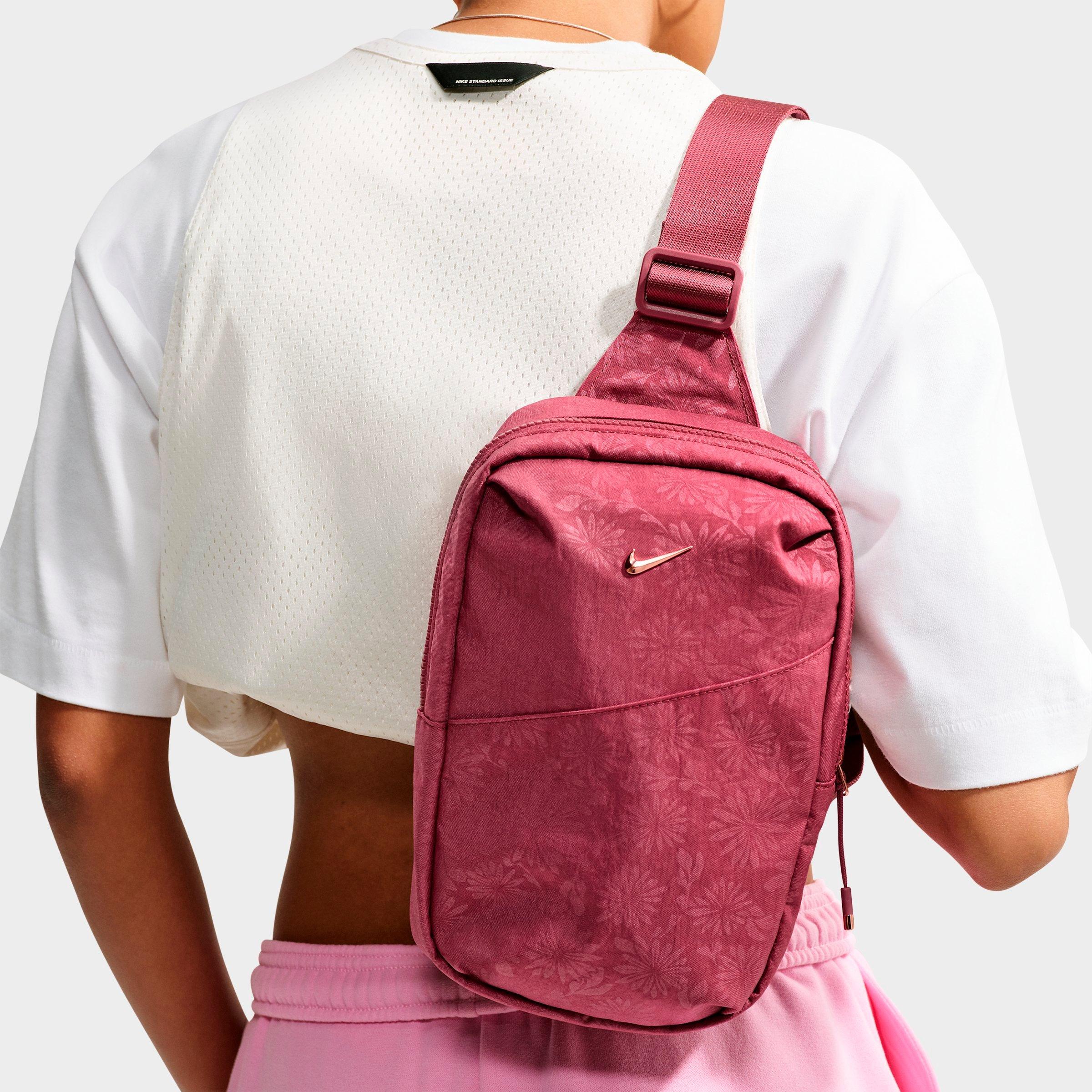 Nike Women's Aura Floral Crossbody Bag (5L) in Pink Smoke/Pink Smoke/Rose Gold