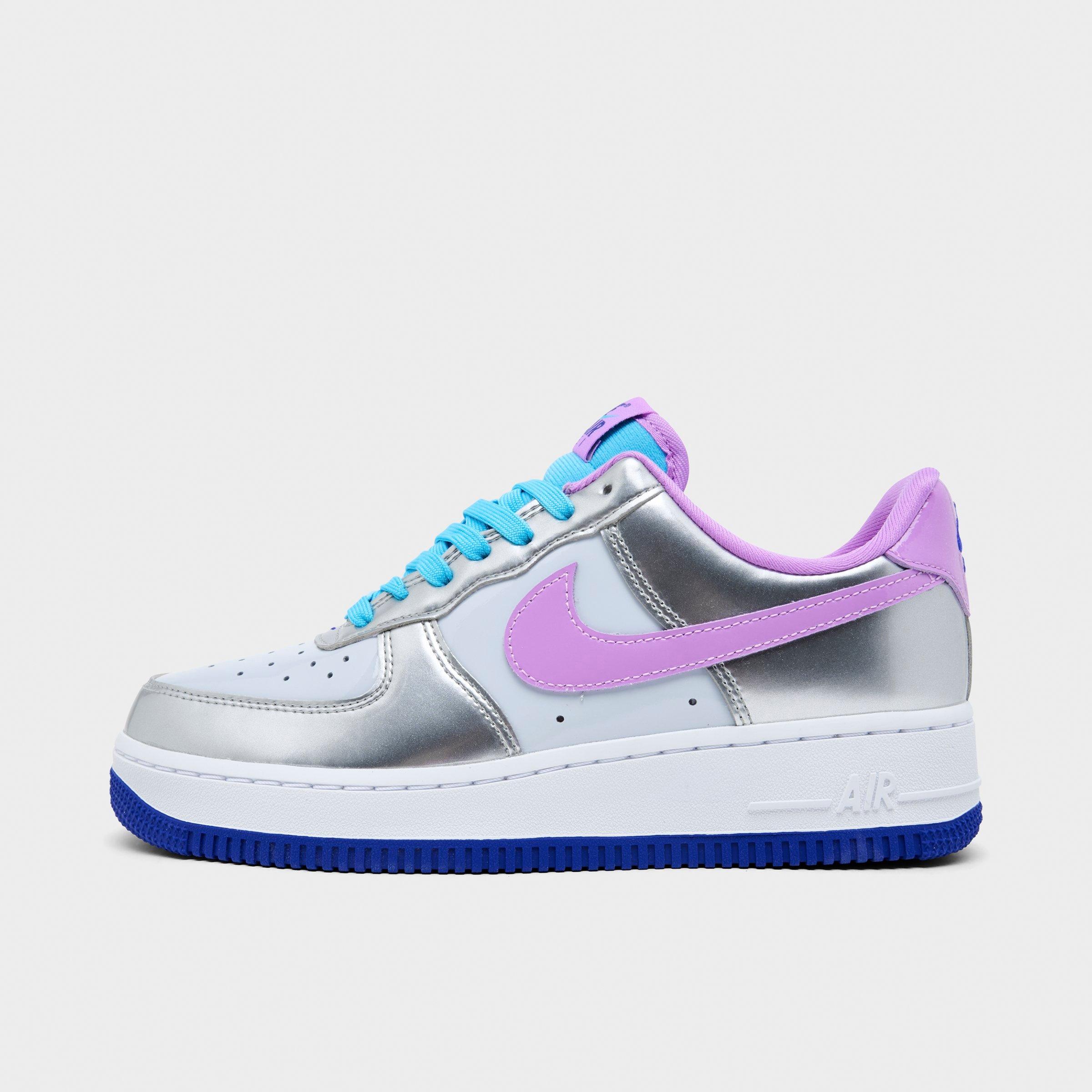 Nike Women's Air Force 1 '07 "WNBA All-Star Weekend" Casual Shoes in Chrome/Fuschia Flow/Pure Platinum Size: 10.5