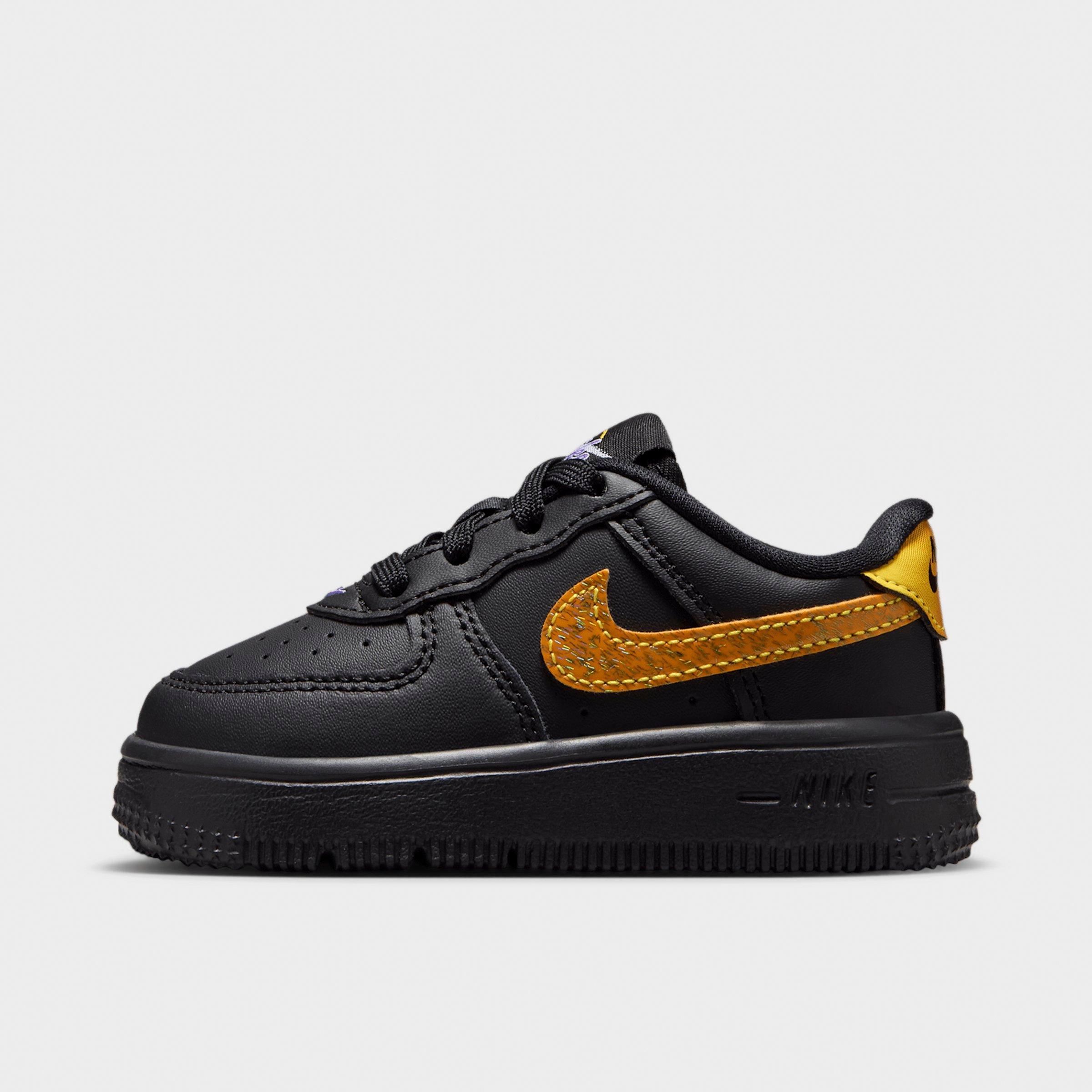Nike Infant and Kids Toddler Force 1 Low Casual Shoes in Black/Laser Orange/Picante Red Size: 5.0