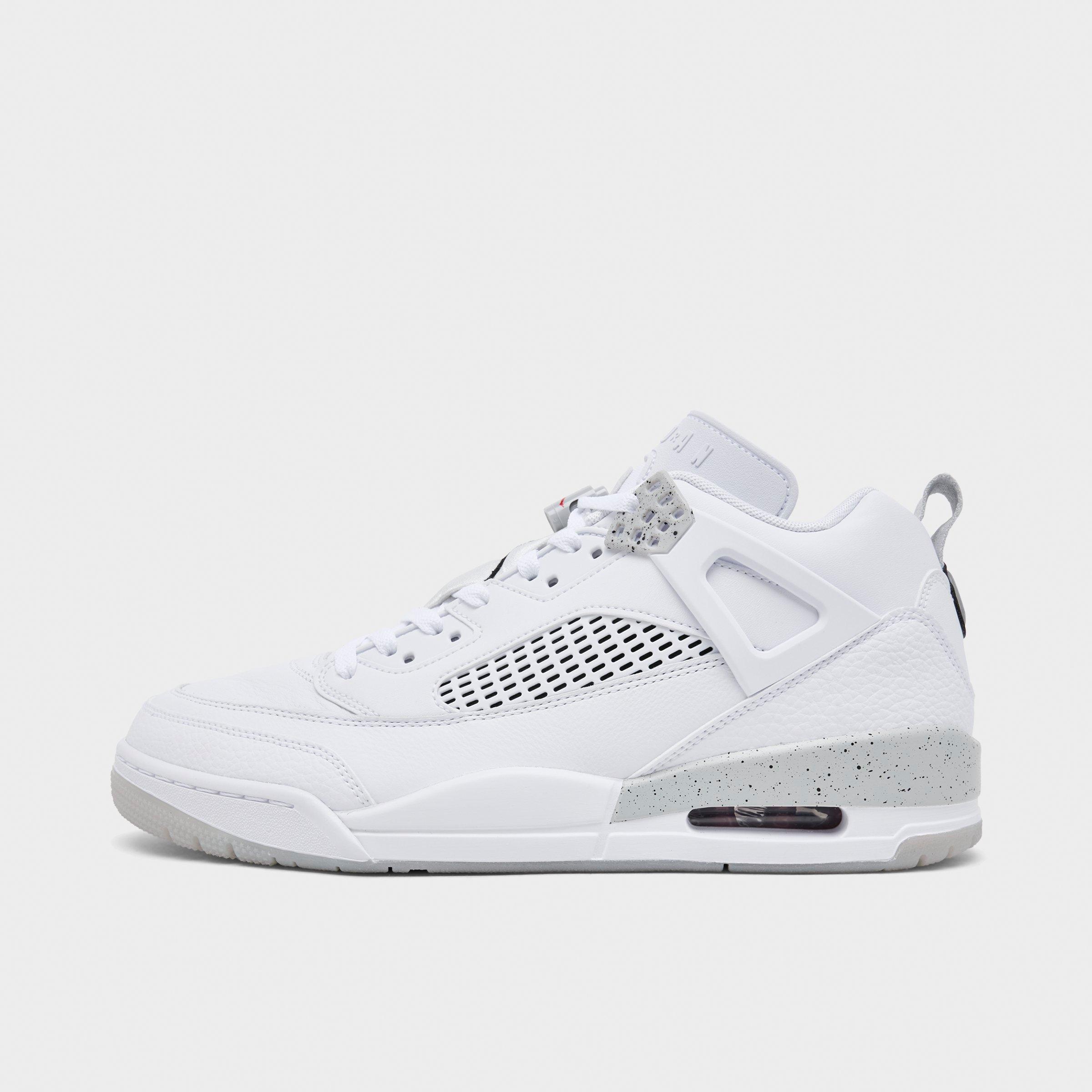 Jordan Men's Spizike Low Casual Shoes in White/Grey Fog/Fire Red Size: 7.5