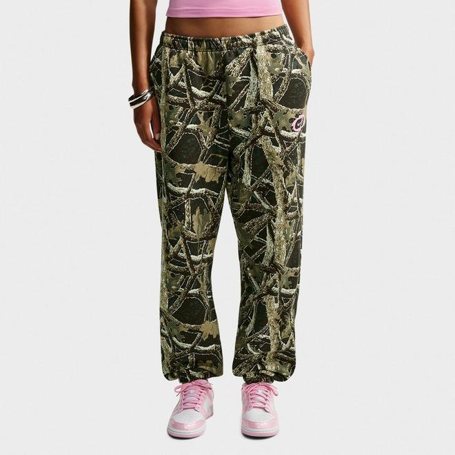 Women's Nike Studio Fleece Medium-Weight Camo High-Rise Oversized Cuffed Pants