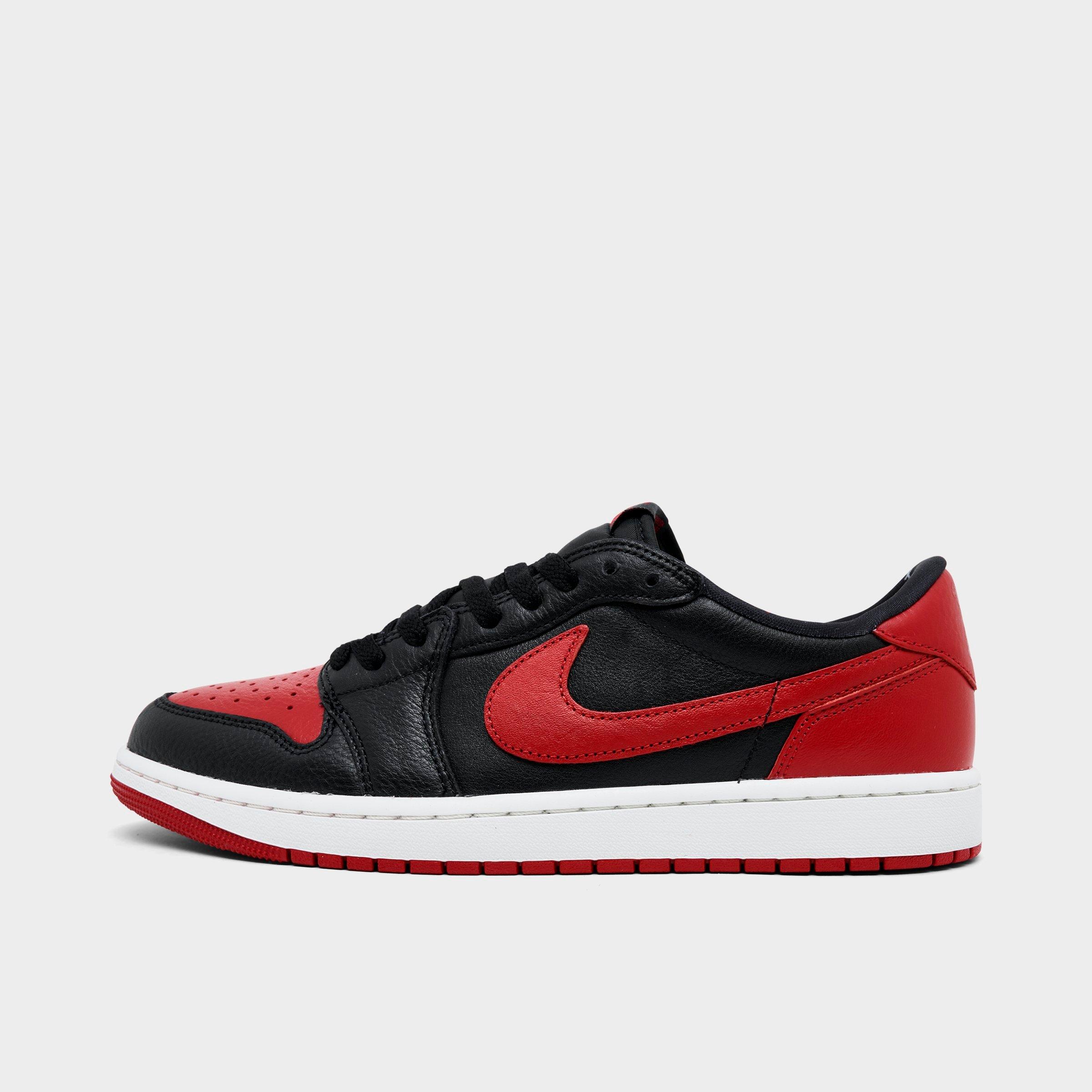 Jordan Men's Air Retro 1 Low OG Casual Shoes in Black/Varsity Red/Summit White Size: 8.0