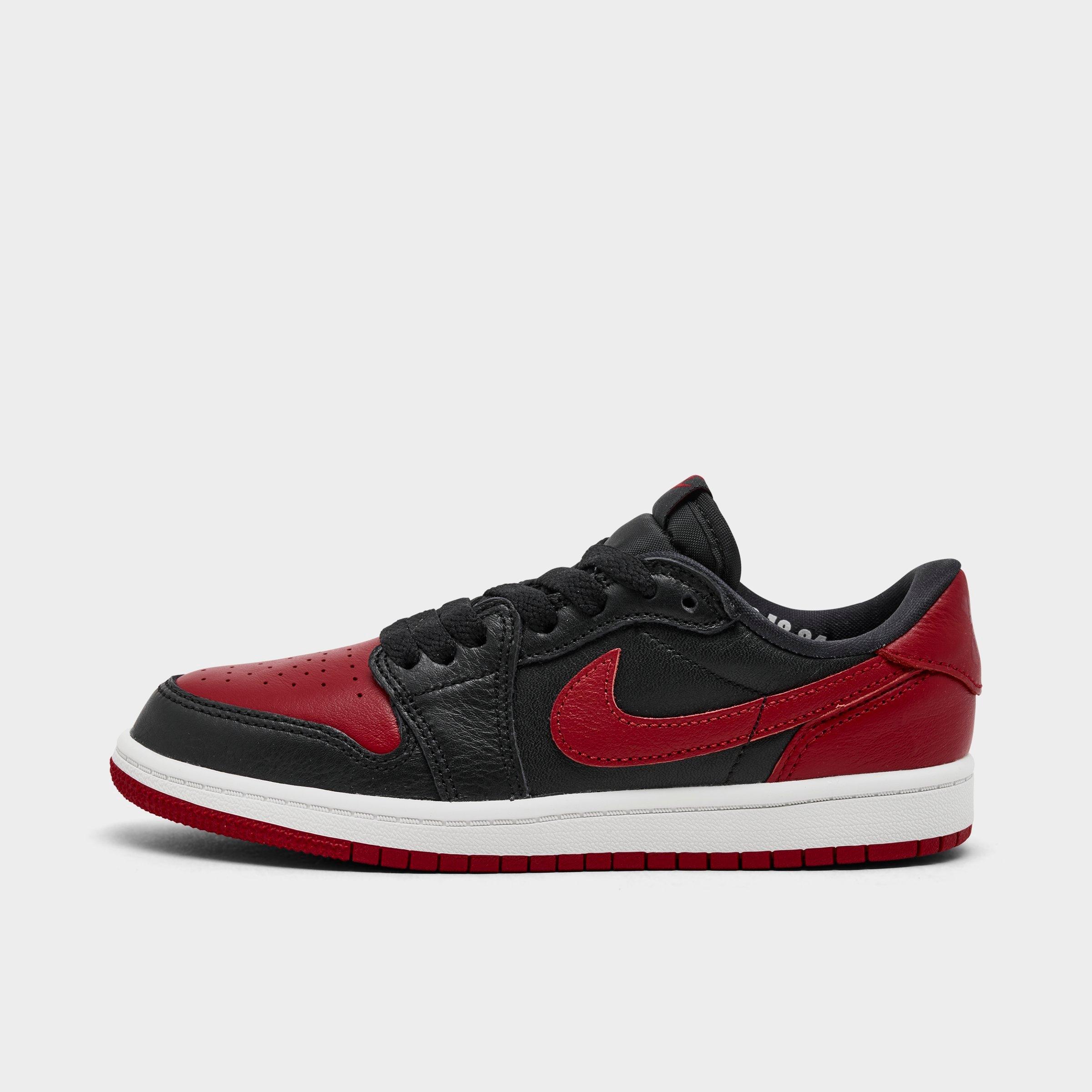 Jordan Little Kids Air Retro 1 Low OG Casual Shoe in Black/Varsity Red/Summit White Size: 1.0