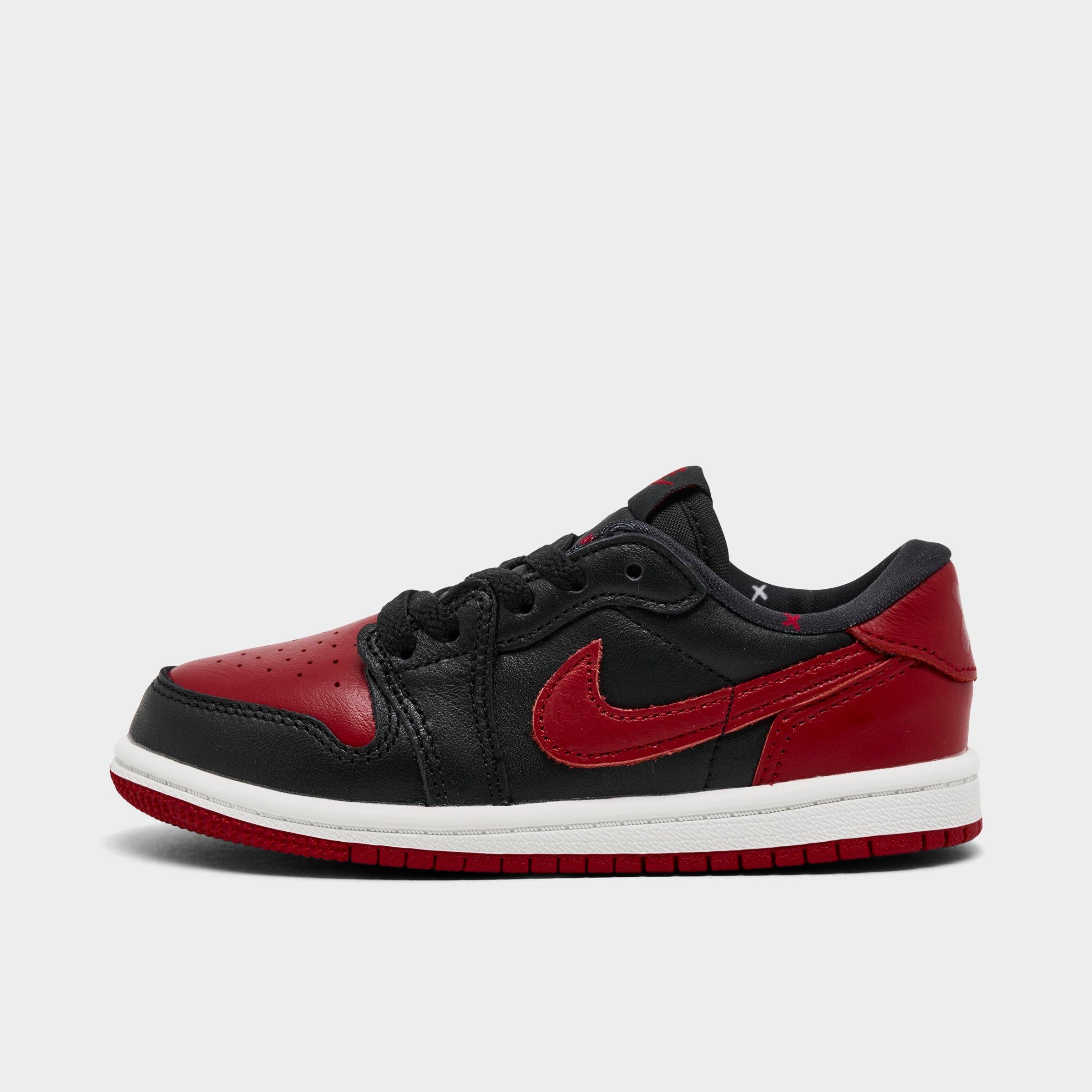 Jordan Kids Toddler Air Retro 1 Low OG Casual Shoes in Black/Varsity Red/Summit White Size: 10.0