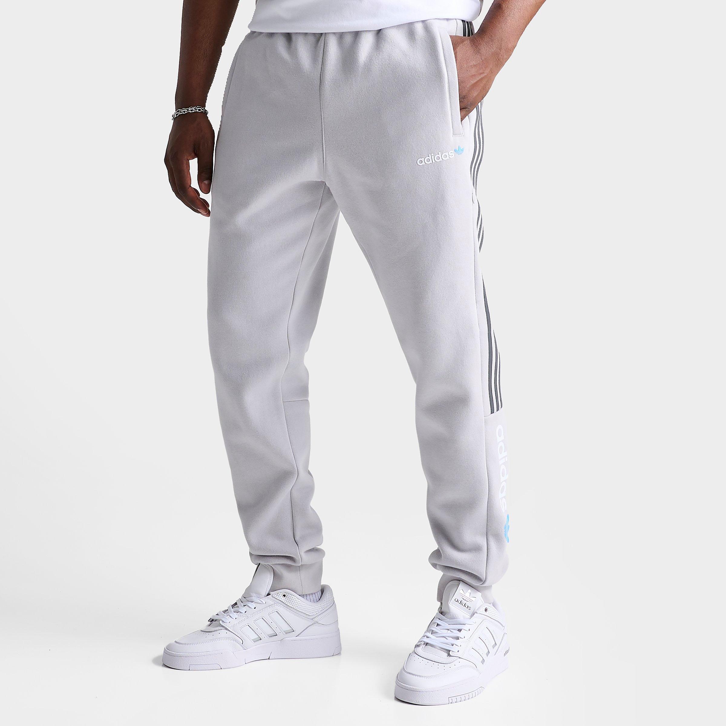 Shop Adidas Originals Adidas Men's Originals Cutline And Material Mix Pack Jogger Pants In Grey/semi Burst Blue