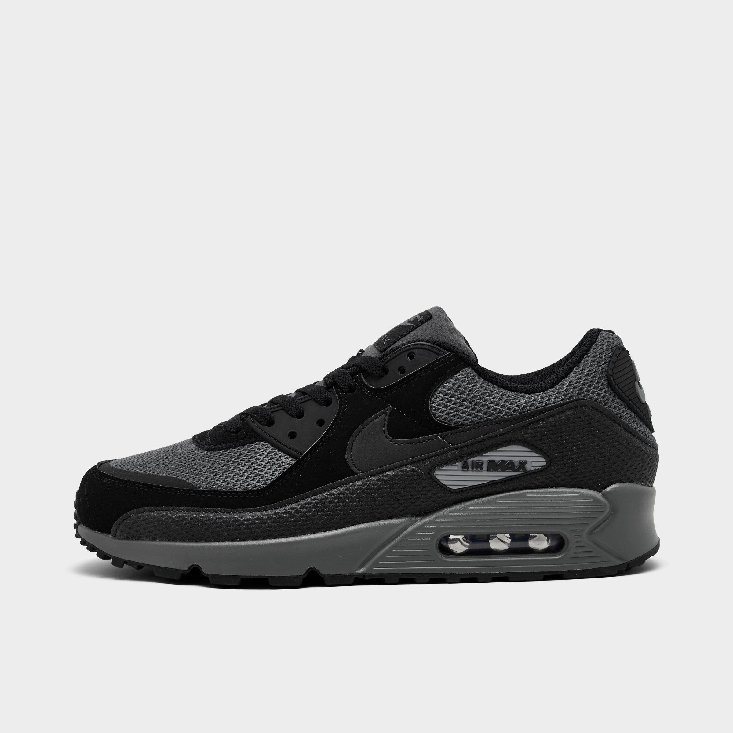 Nike Men's Air Max 90 Premium Casual Shoes in Black/Iron Grey Size: 11.0