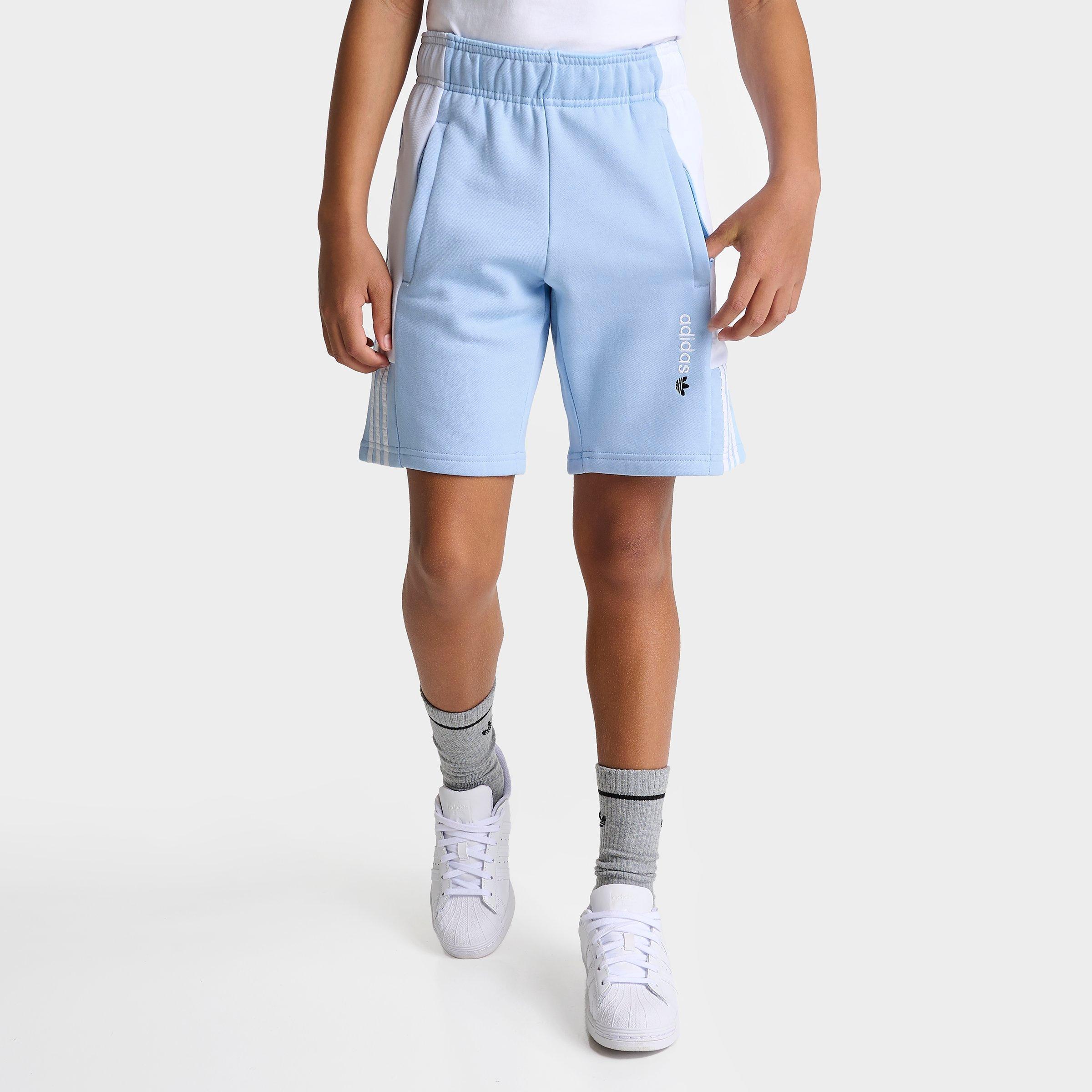 Shop Adidas Originals Adidas Boys' Originals Colorblock Shorts In Light Blue/white