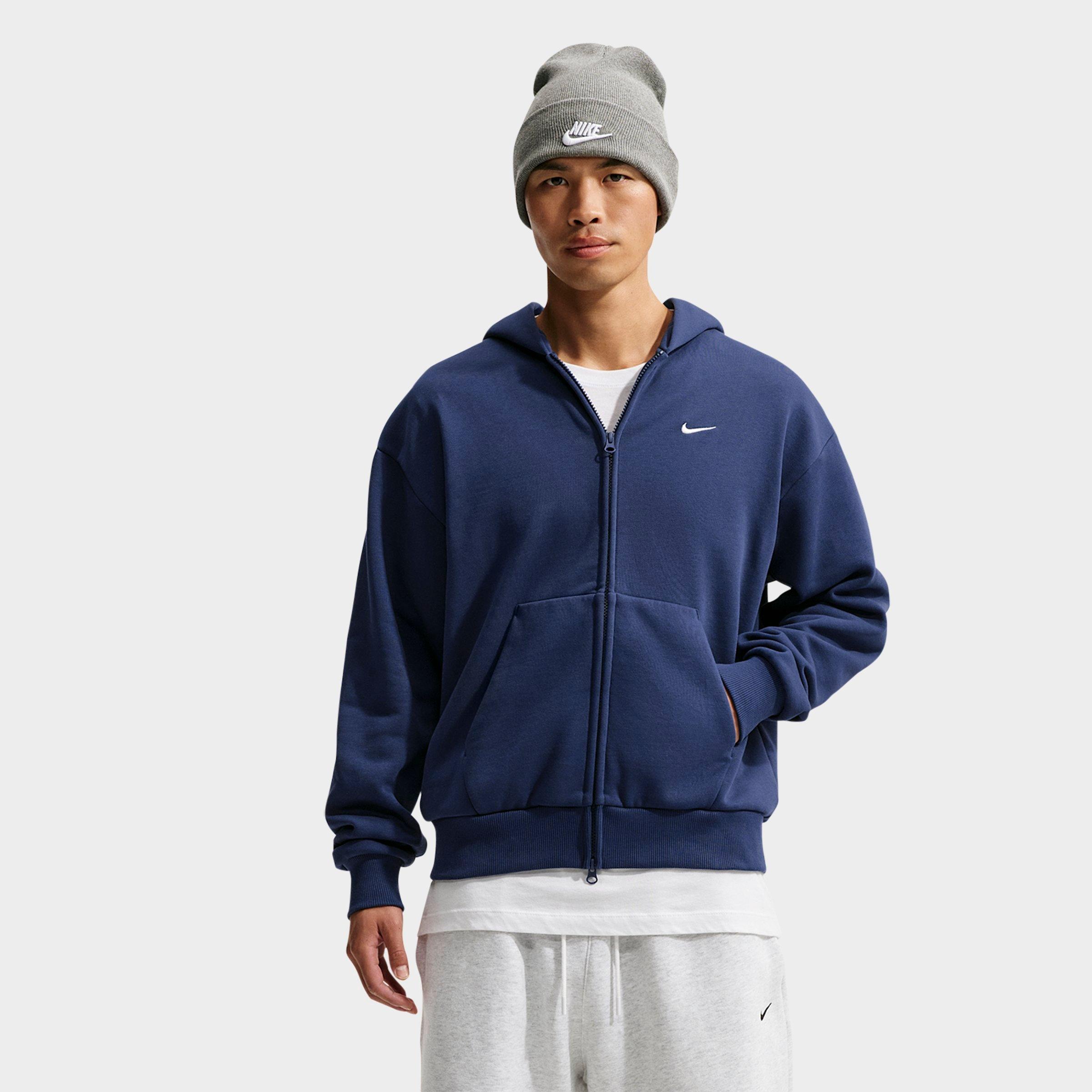 Nike Men's Solo Fleece Full-Zip Hoodie in Midnight Navy/Sail Size: 4XL