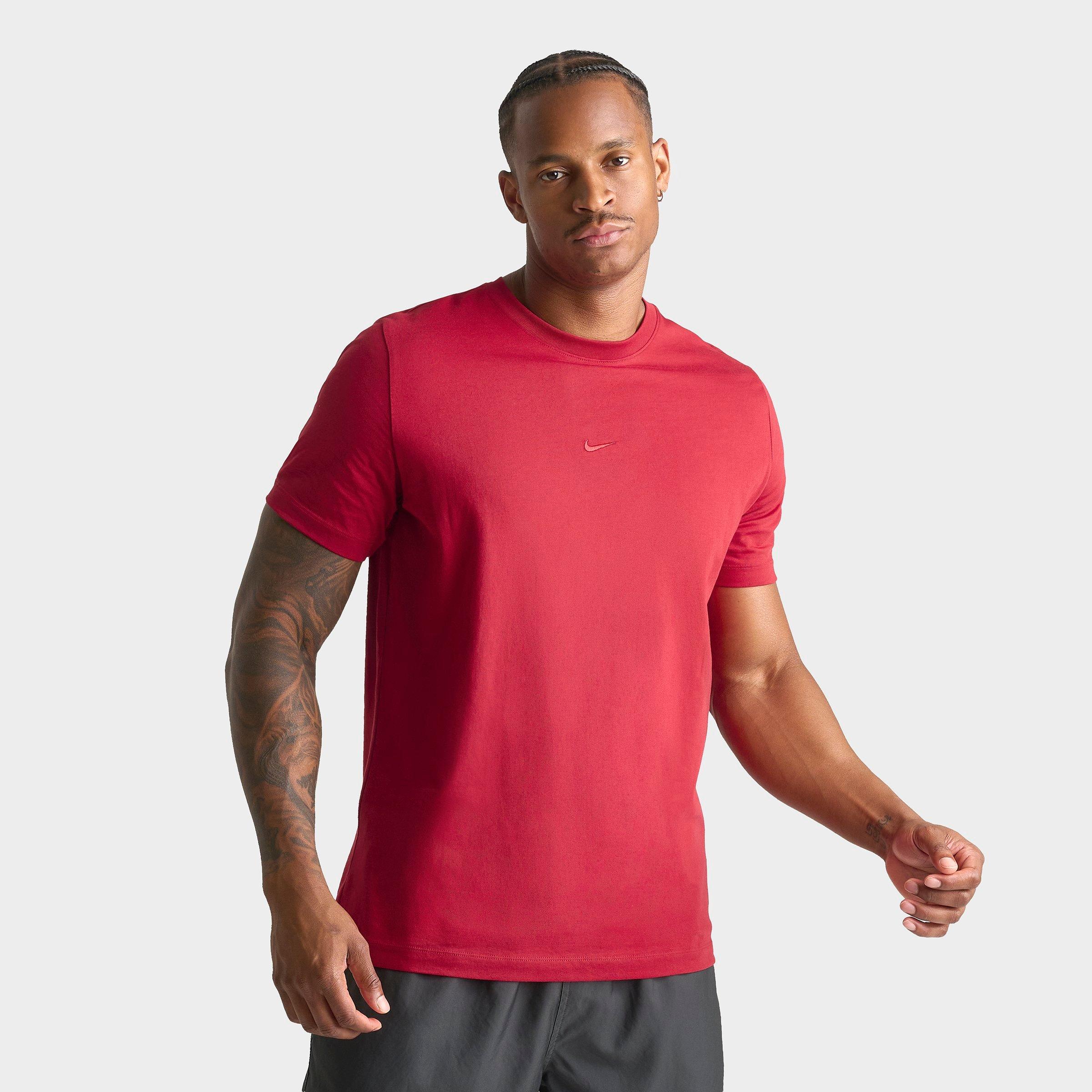 Nike Men's Sportswear Embroidered Swoosh T-Shirt in Tough Red Size: XS