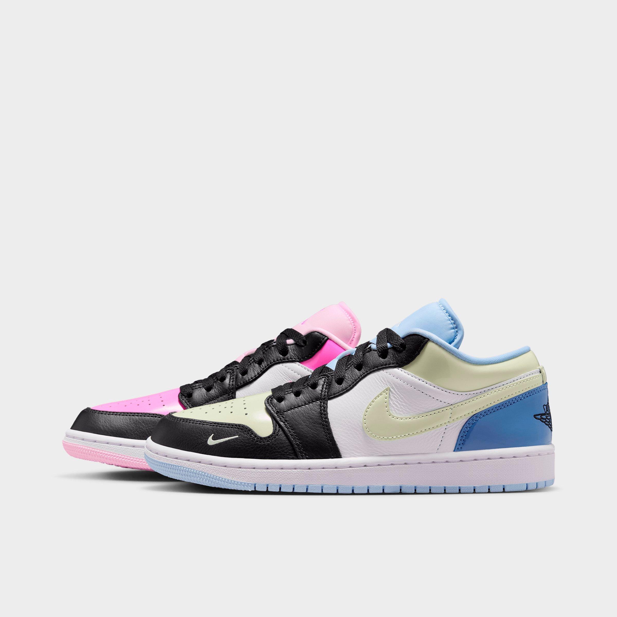 Jordan Women's Air Retro 1 Low SE Casual Shoes in Black/White/Pink Spell Size: 11.5