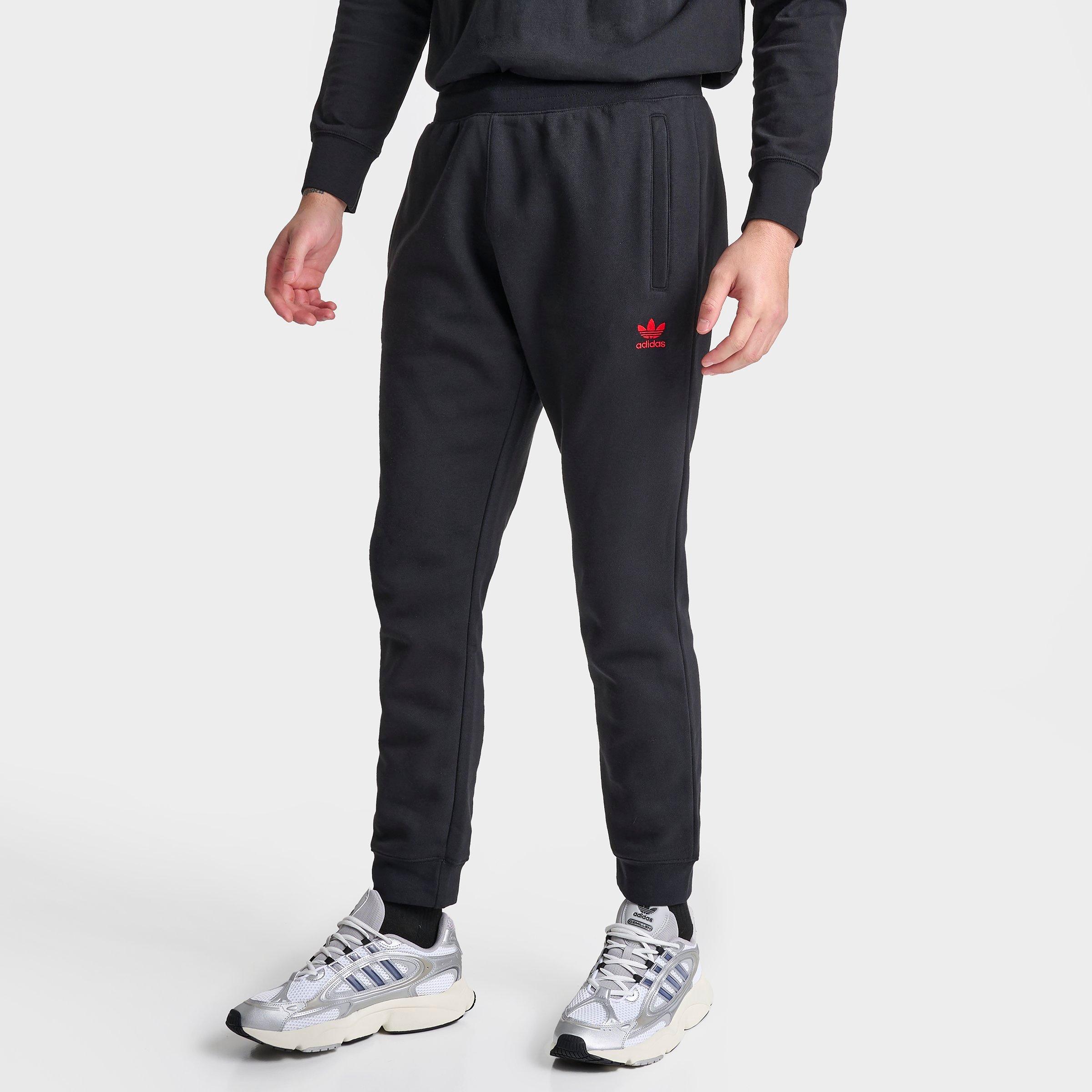 Adidas Originals Adidas Men's Originals Trefoil Essentials Sweatpants In Black/scarlet