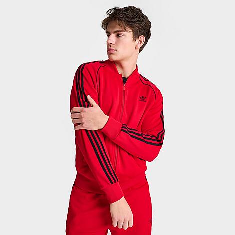 Adidas Originals Adidas Men's Originals Adicolor Classics Superstar Lifestyle Track Jacket In Better Scarlet/black
