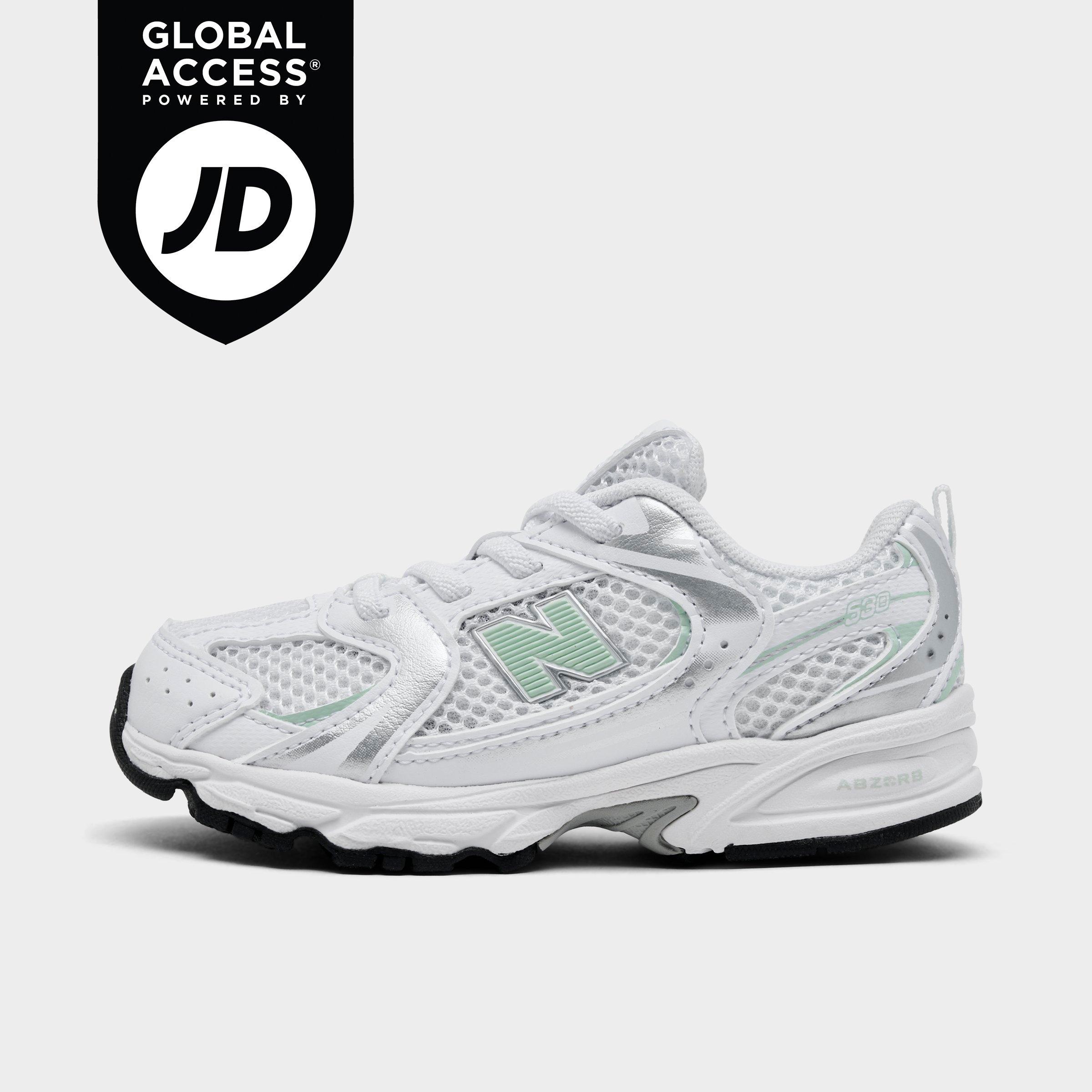New Balance Girls' Toddler 530 Casual Shoes in White/Clay Ash/Silver Size: 4.0