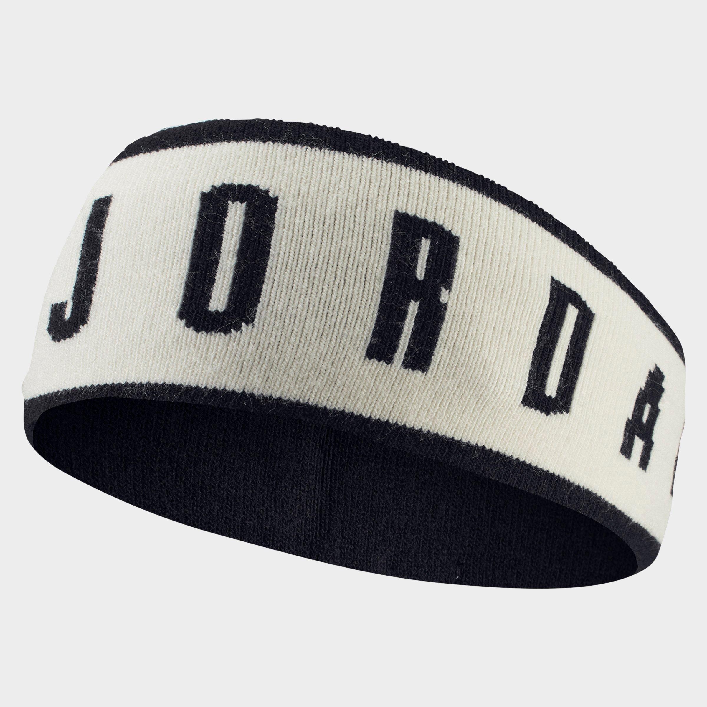 Nike Jordan Knit Reversible Headband In Sail/black/sail