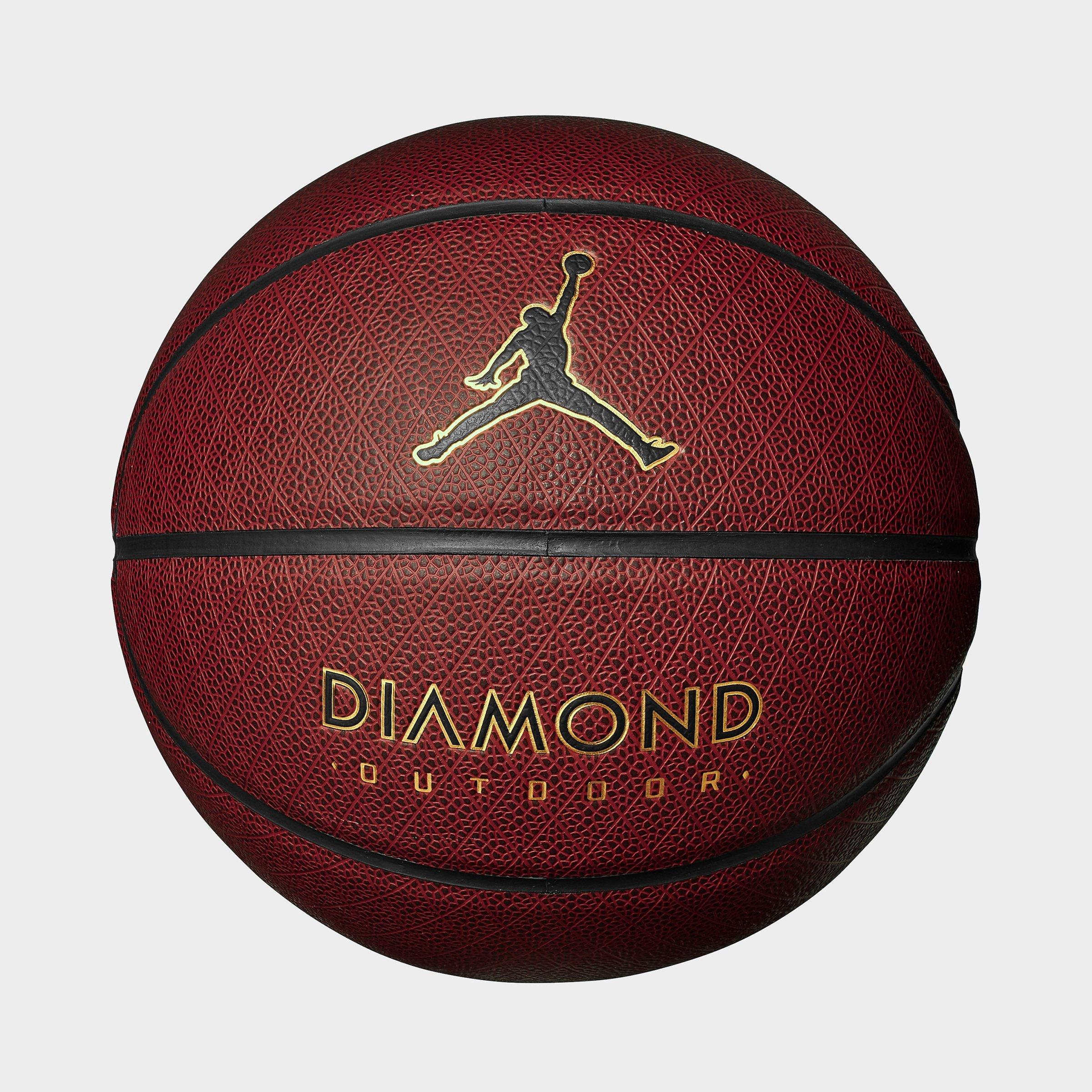 Jordan Diamond 8P Outdoor Basketball in Amber/Black/Metallic Gold Size: 7