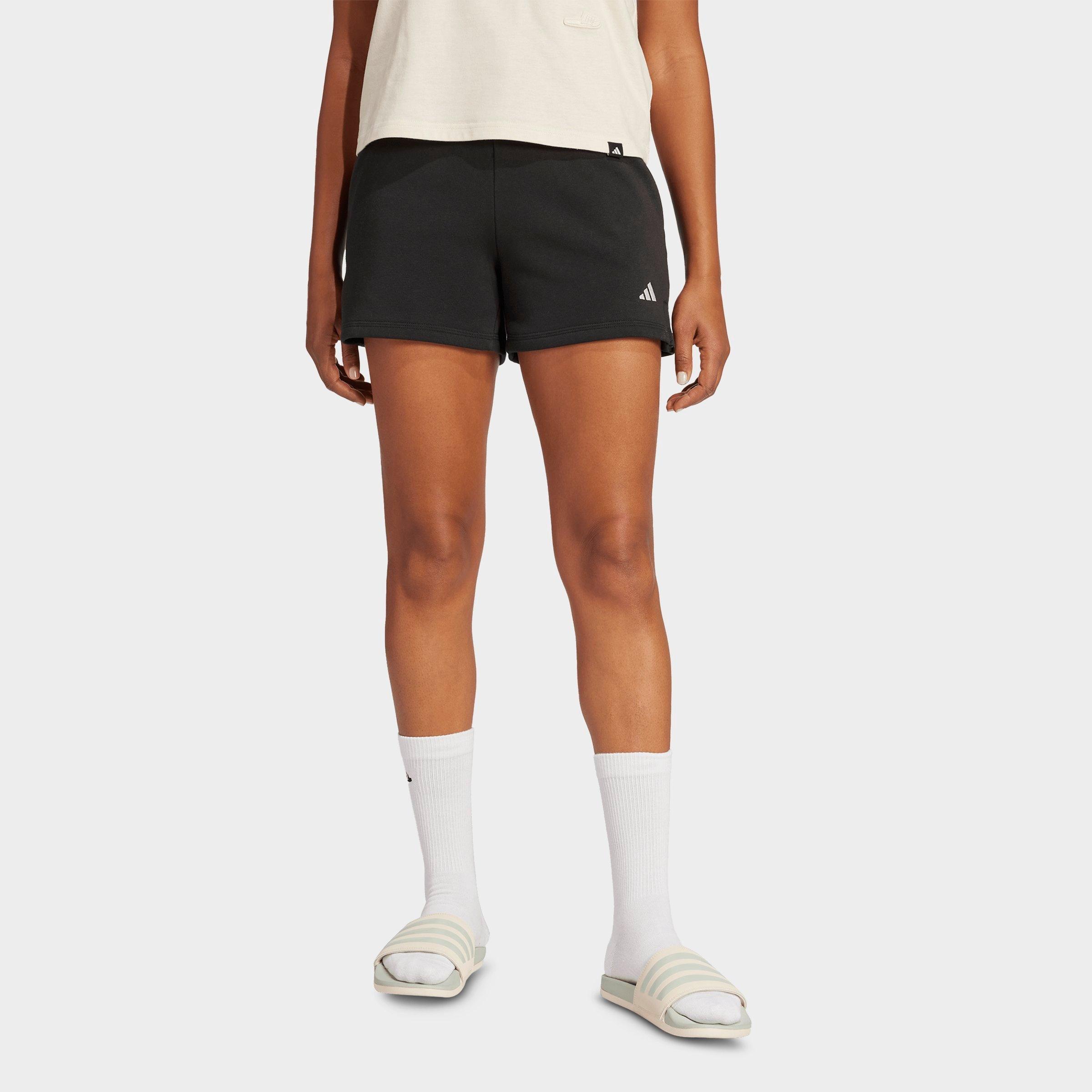 adidas Women's Sportswear Essentials Small Logo Feel Cozy Shorts in Black/White Size: XXS