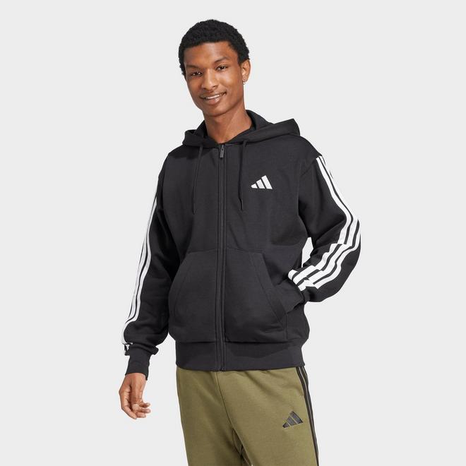 Men's adidas Essentials 3-Stripes Fleece Full-Zip Hoodie
