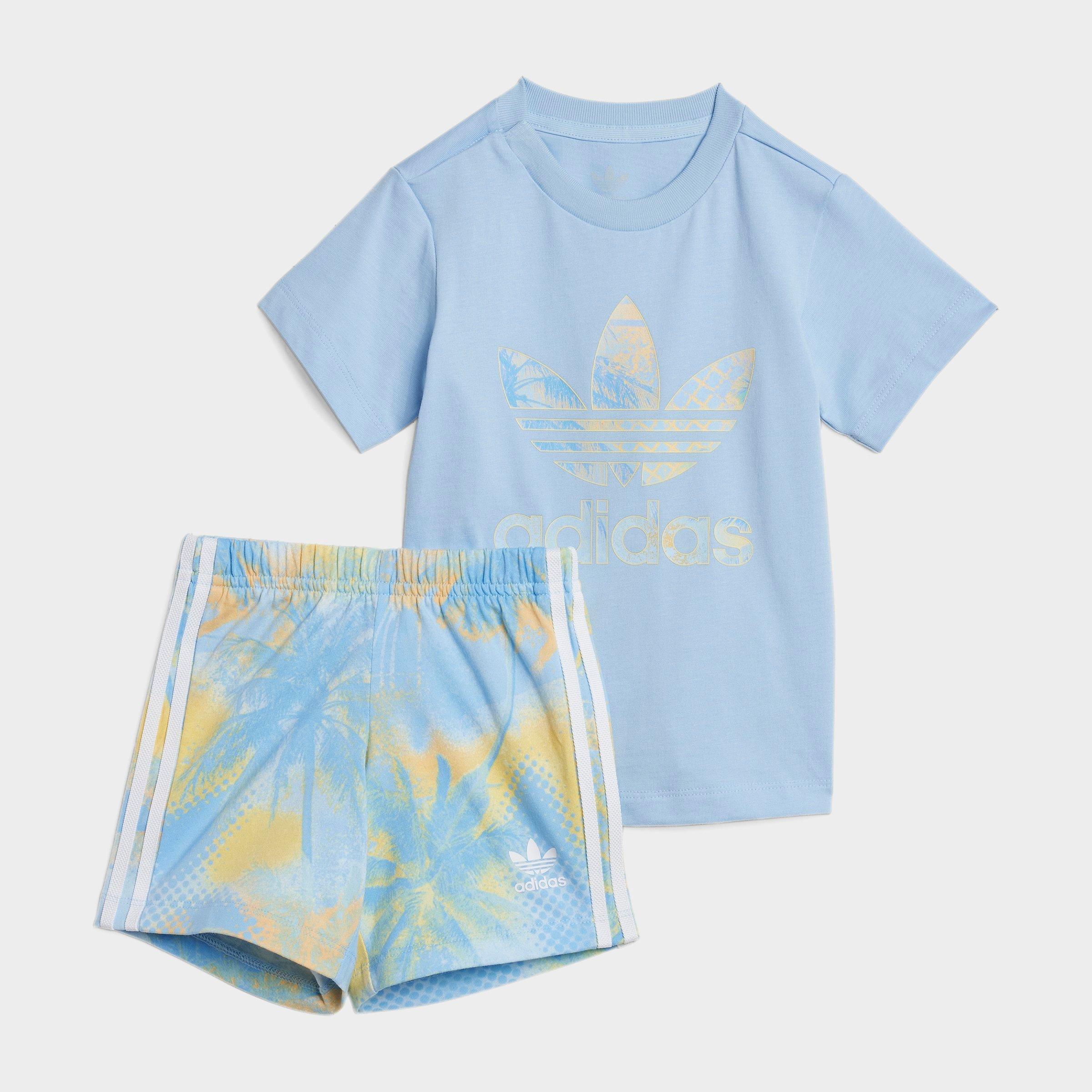 Adidas Originals Adidas Infant And Kids' Toddler Originals T-shirt And Shorts Set In Clear Sky