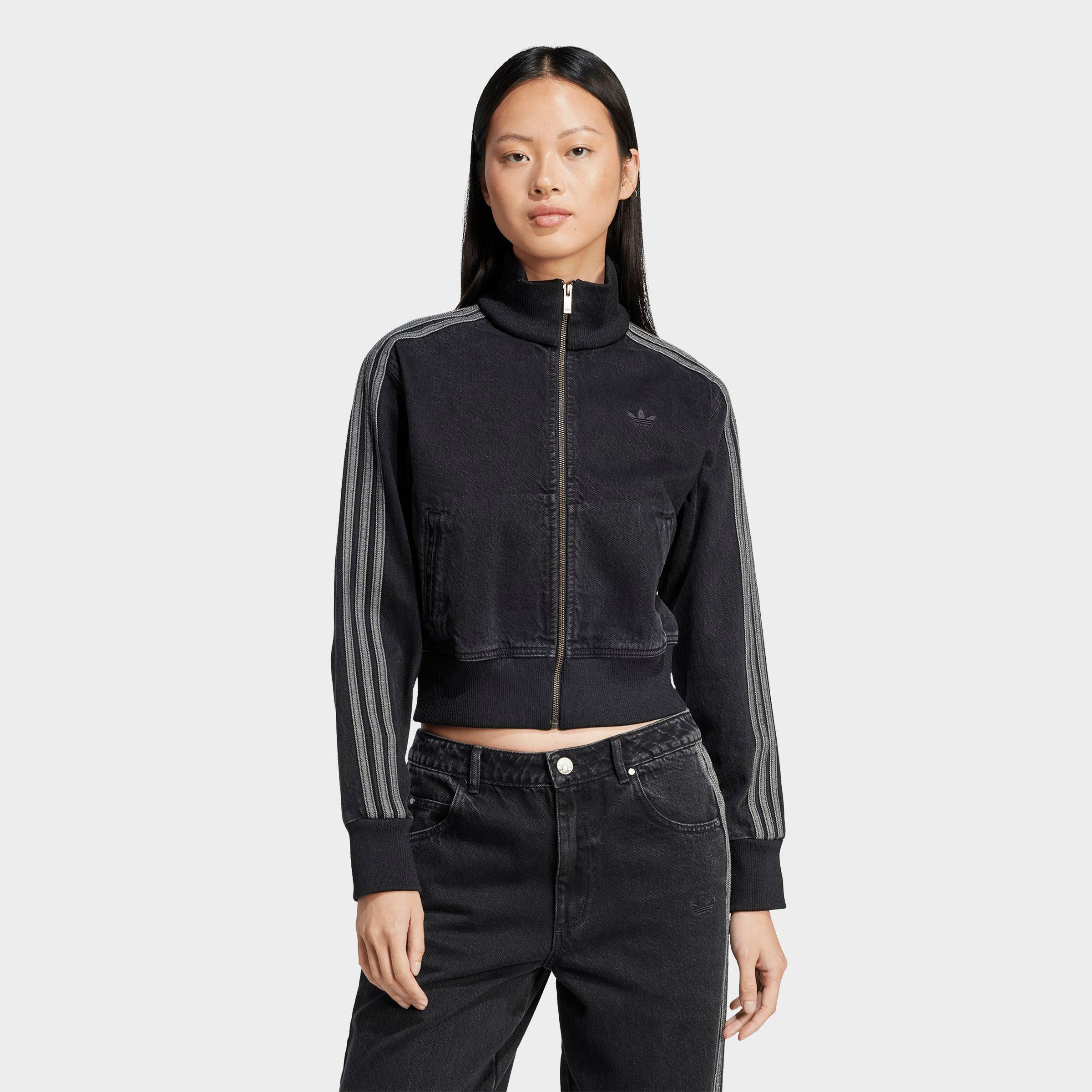 adidas Women’s Originals adicolor Denim Full-Zip Jacket in True Black Denim Size: XS