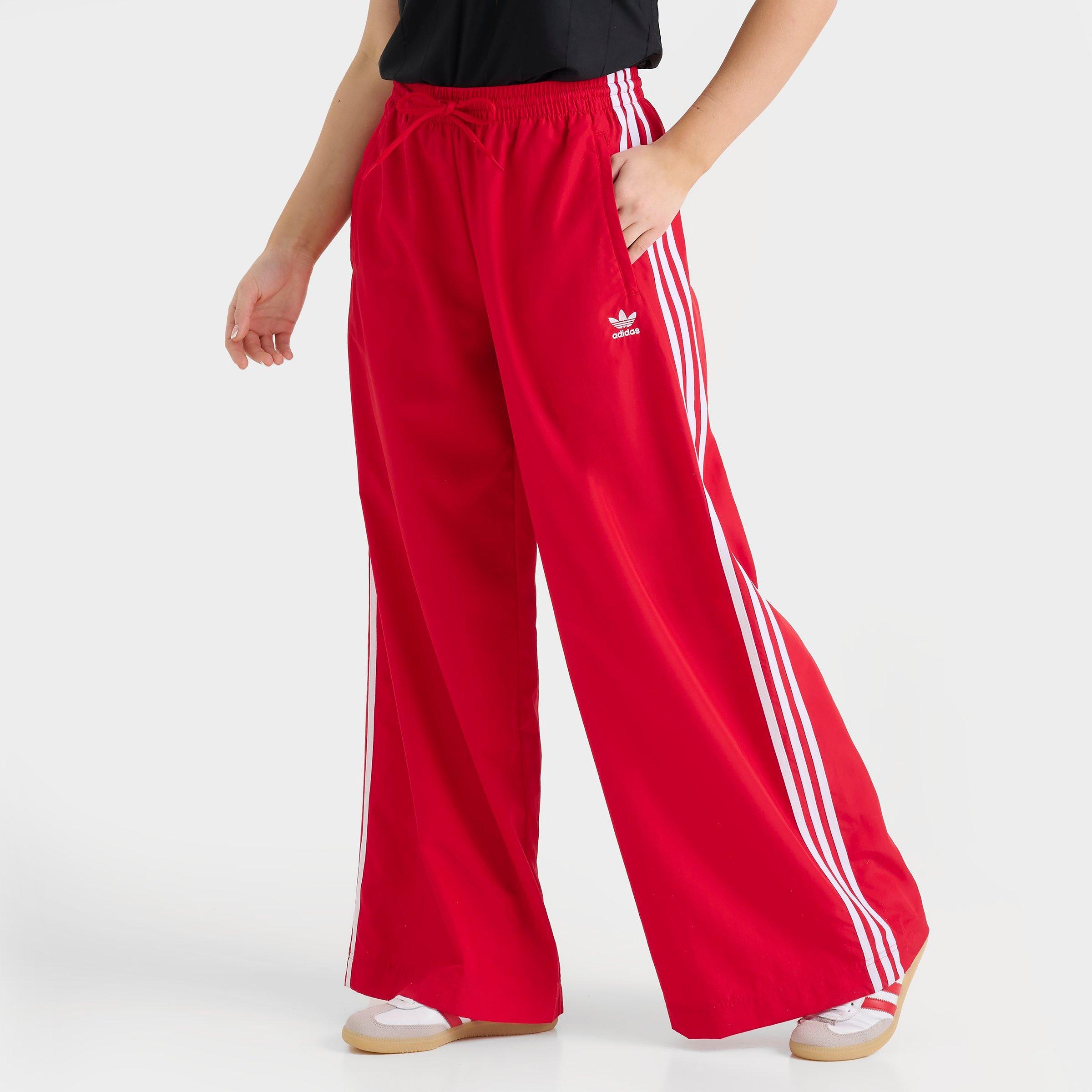 Adidas Women's Originals Adilenium Season 3 Oversized Track Pants in Red/Better Scarlet Size Large Polyester/Plastic