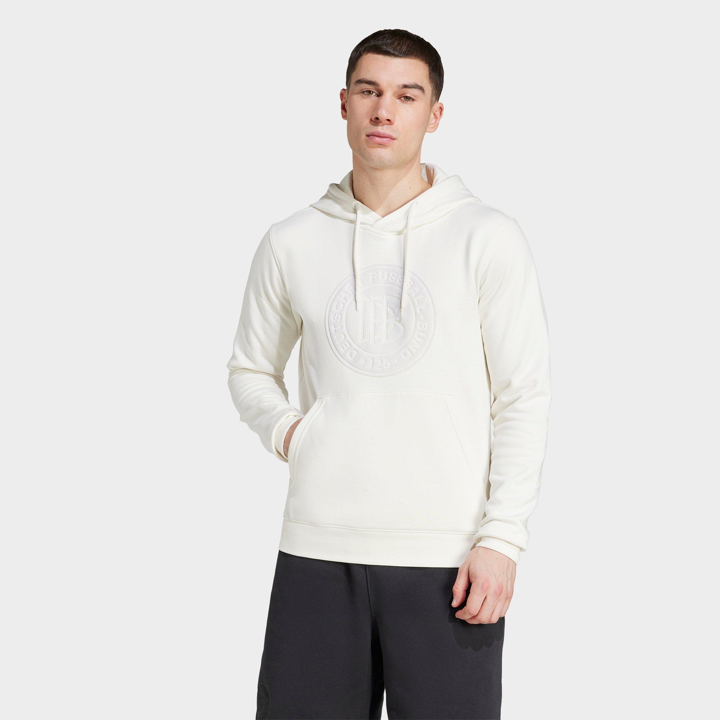 adidas Men's Germany Anniversary Soccer Pullover Hoodie in Off White Size: XS