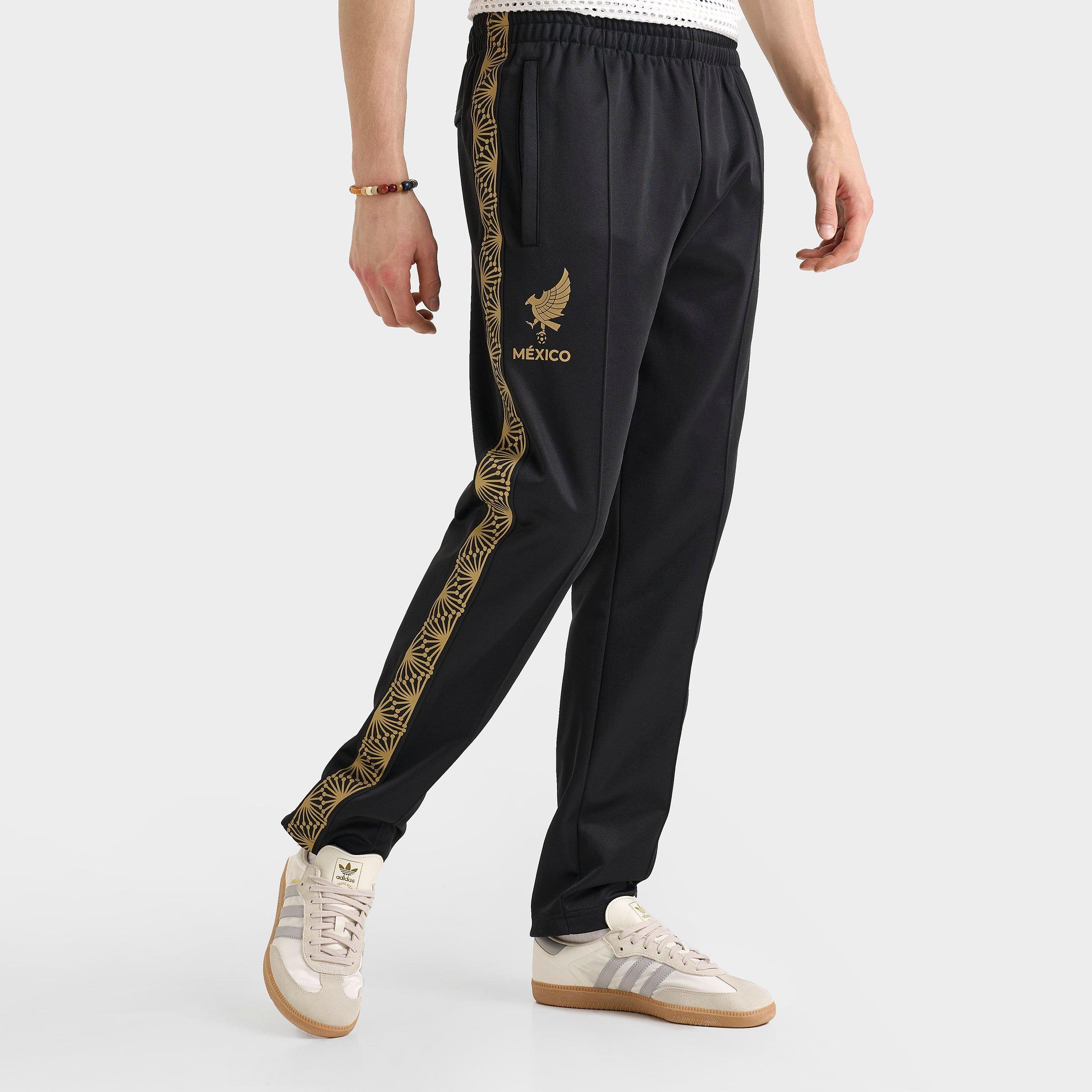 Adidas Men's Mexico Gold Soccer Track Pants in Black/Black Size Large Cotton/Polyester/Knit