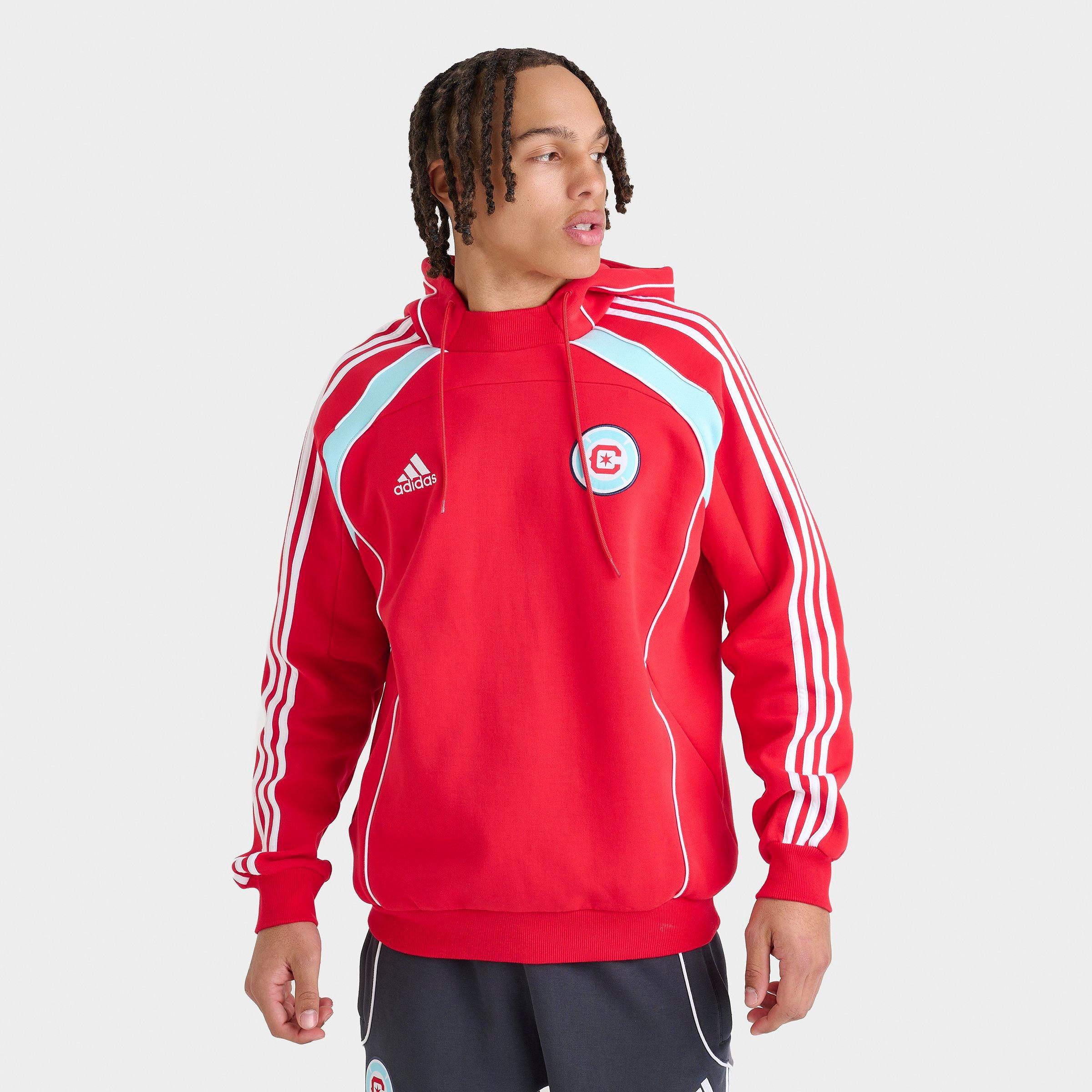 adidas Men's Chicago Fire FC MLS Travel Hoodie in Vivid Red Size: Small