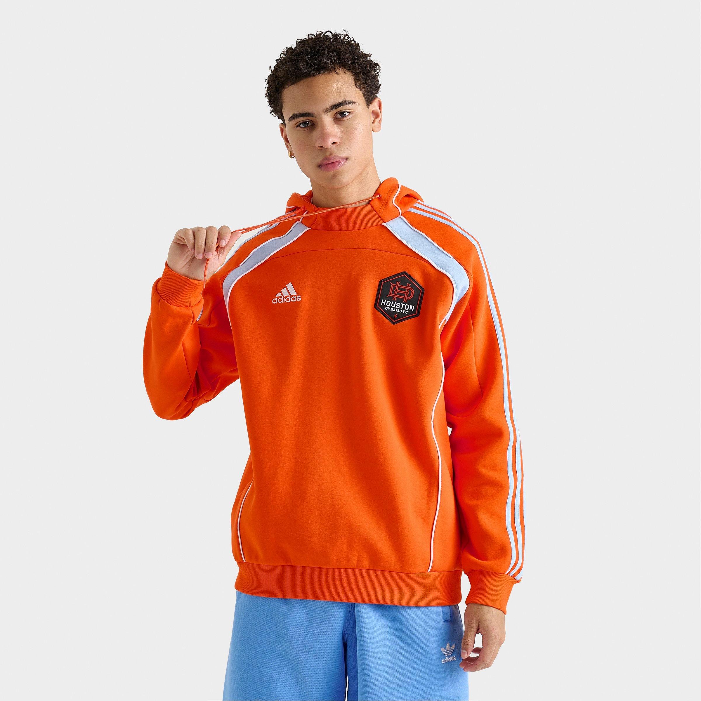 adidas Men's Houston Dynamo MLS Travel Hoodie in Orange Size: Small