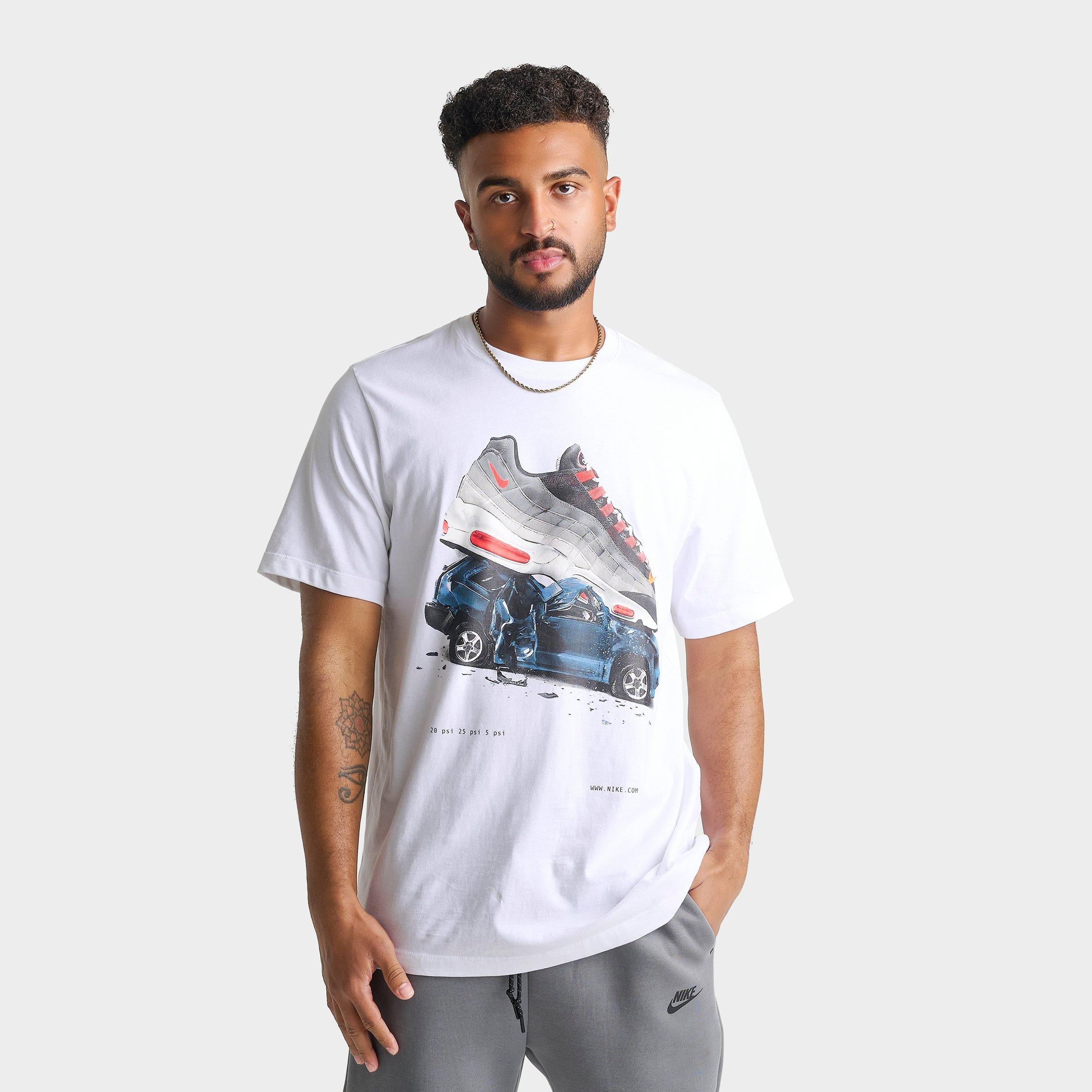 Nike Men's Sportswear Crushed Car Graphic T-Shirt in White Size: Large