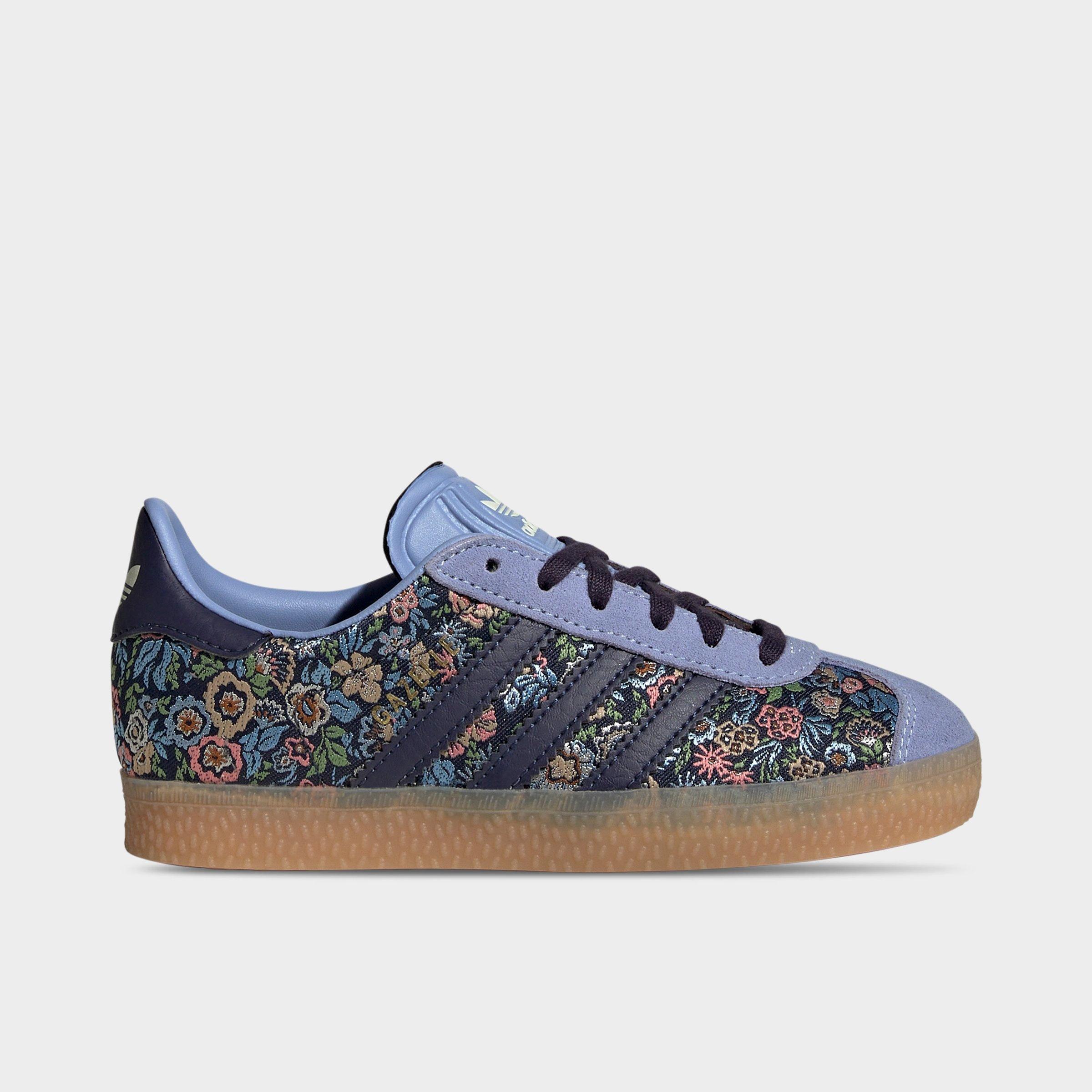 Adidas Little Kids' Originals x Liberty London Gazelle Casual Shoes in Blue/Multicolor Size 11