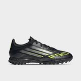 adidas F50 League Turf Cleats - Core Black / Iron Metallic / Lucid Lemon