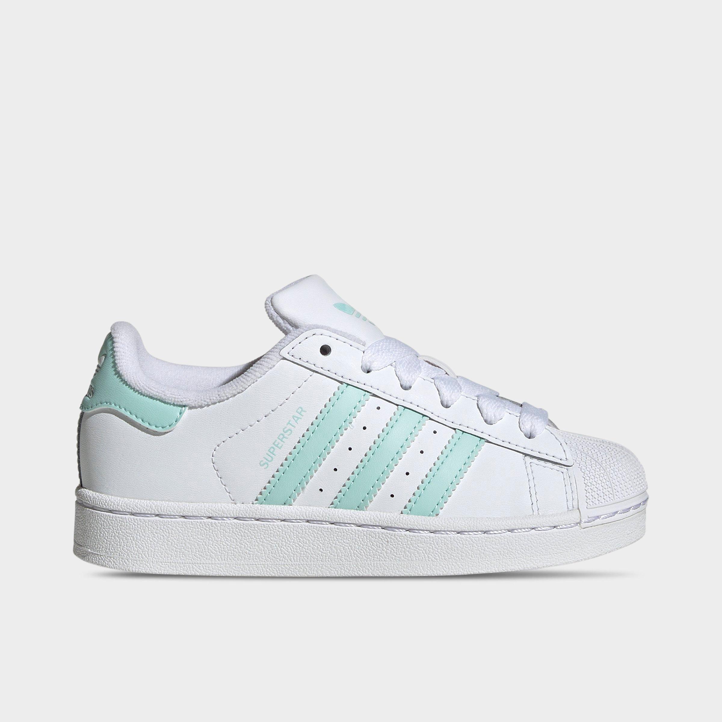 Adidas Little Kids' Originals Stan Smith Comfort Closure Casual Shoes in Green/White/Cloud White Size 2.5 Leather