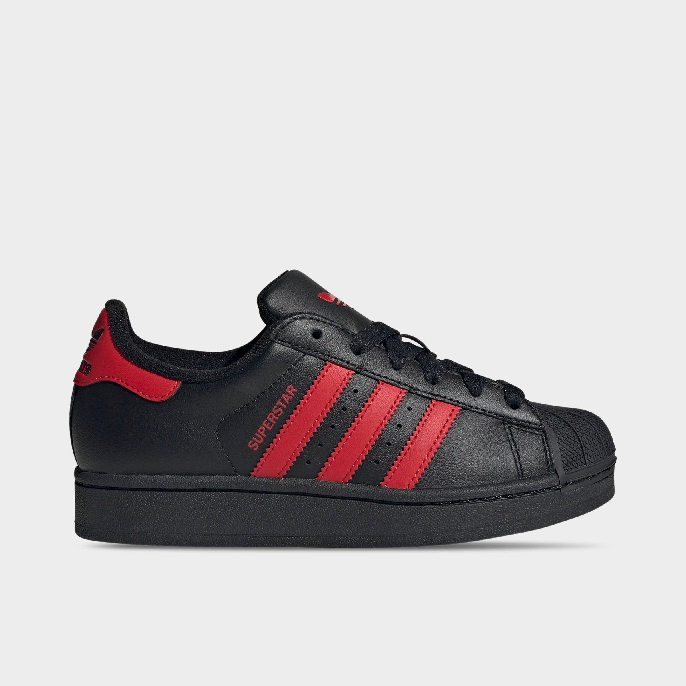 Adidas Big Kids' Originals Superstar II Casual Shoes in Red/Black/Core Black Size 6.0 Leather