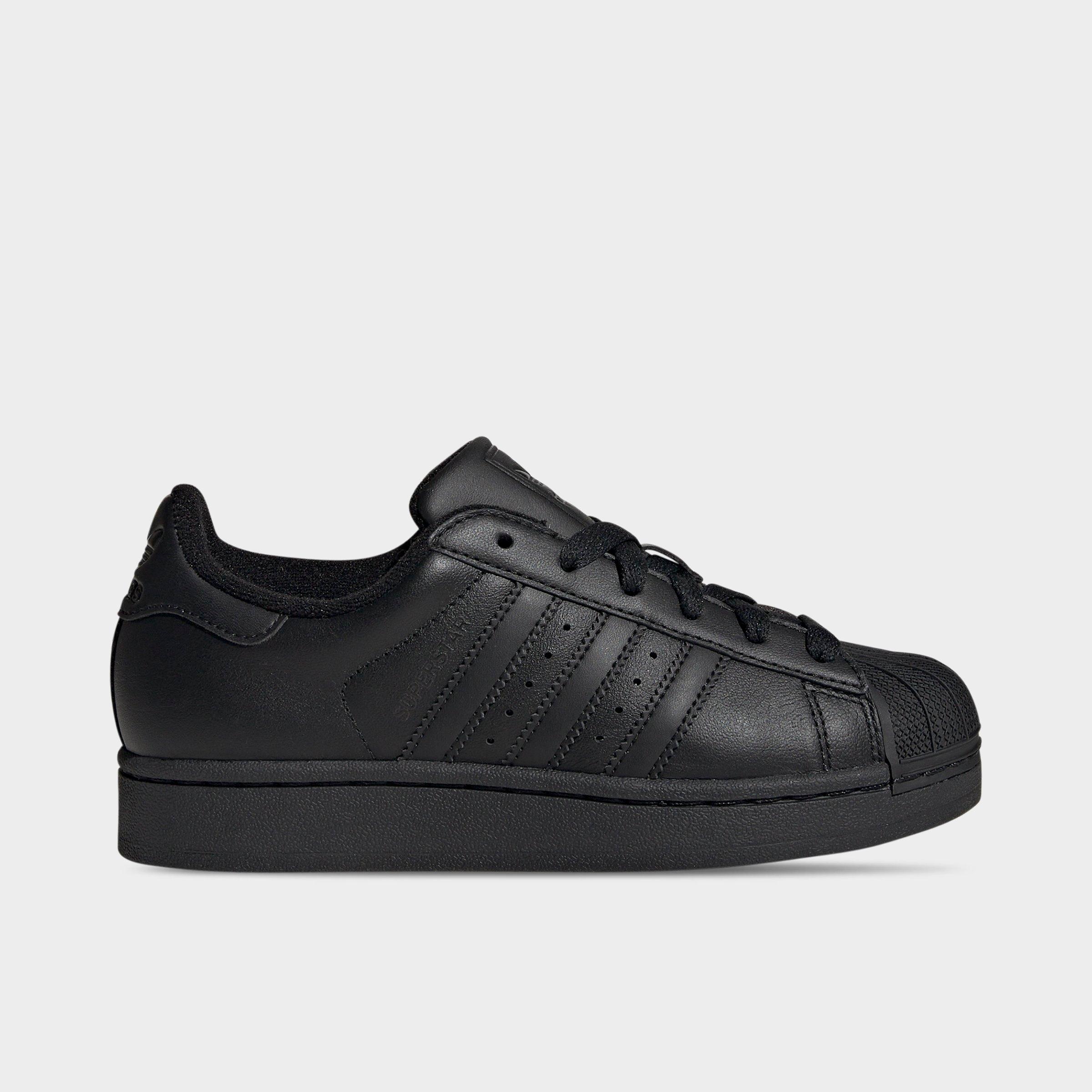 Adidas Big Kids' Originals Superstar II Casual Shoes in Black/Black Size 3.5 Leather