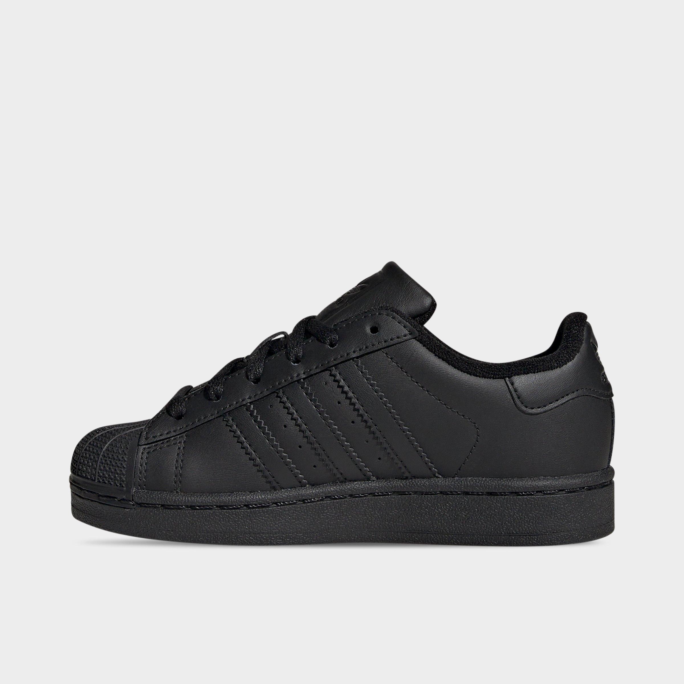 Adidas Little Kids' Originals Superstar II Casual Shoes in Black/Black Size 11.5 Leather