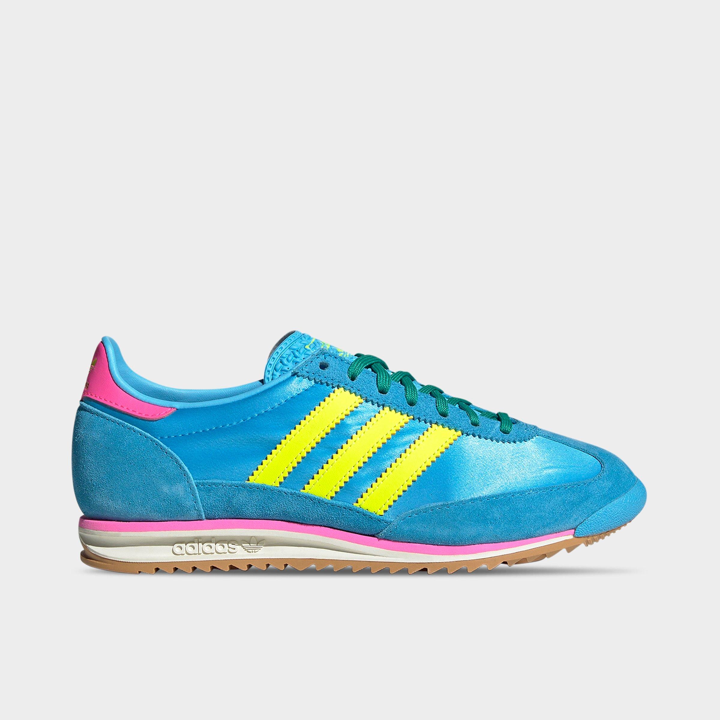 adidas Women's Originals SL 72 SE Casual Shoes in Sky Rush/Solar Yellow/Lucid Pink Size: 5.0