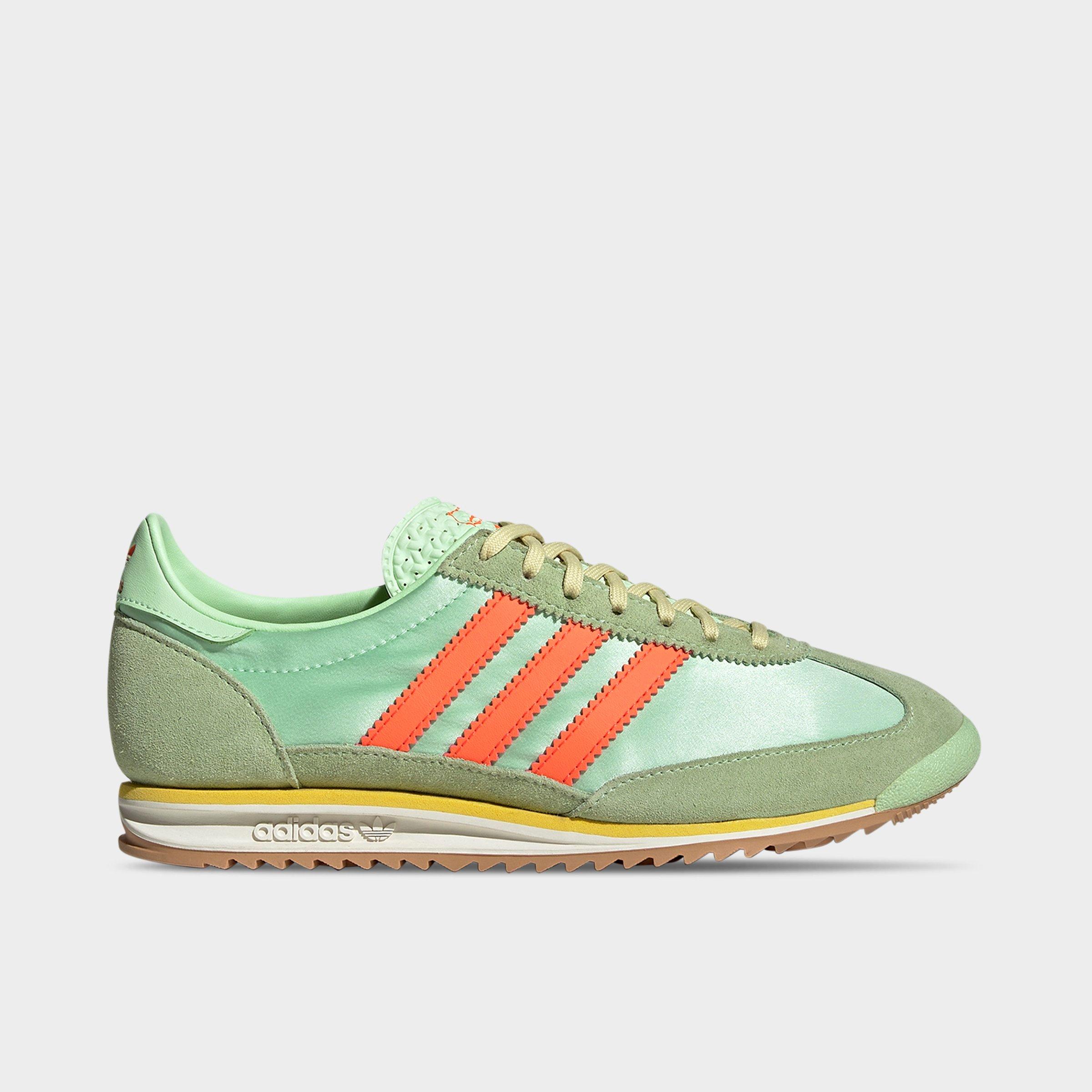 adidas Women's Originals SL 72 OG Casual Shoes in Semi Green Spark/Solar Orange/Off White Size: 5.0