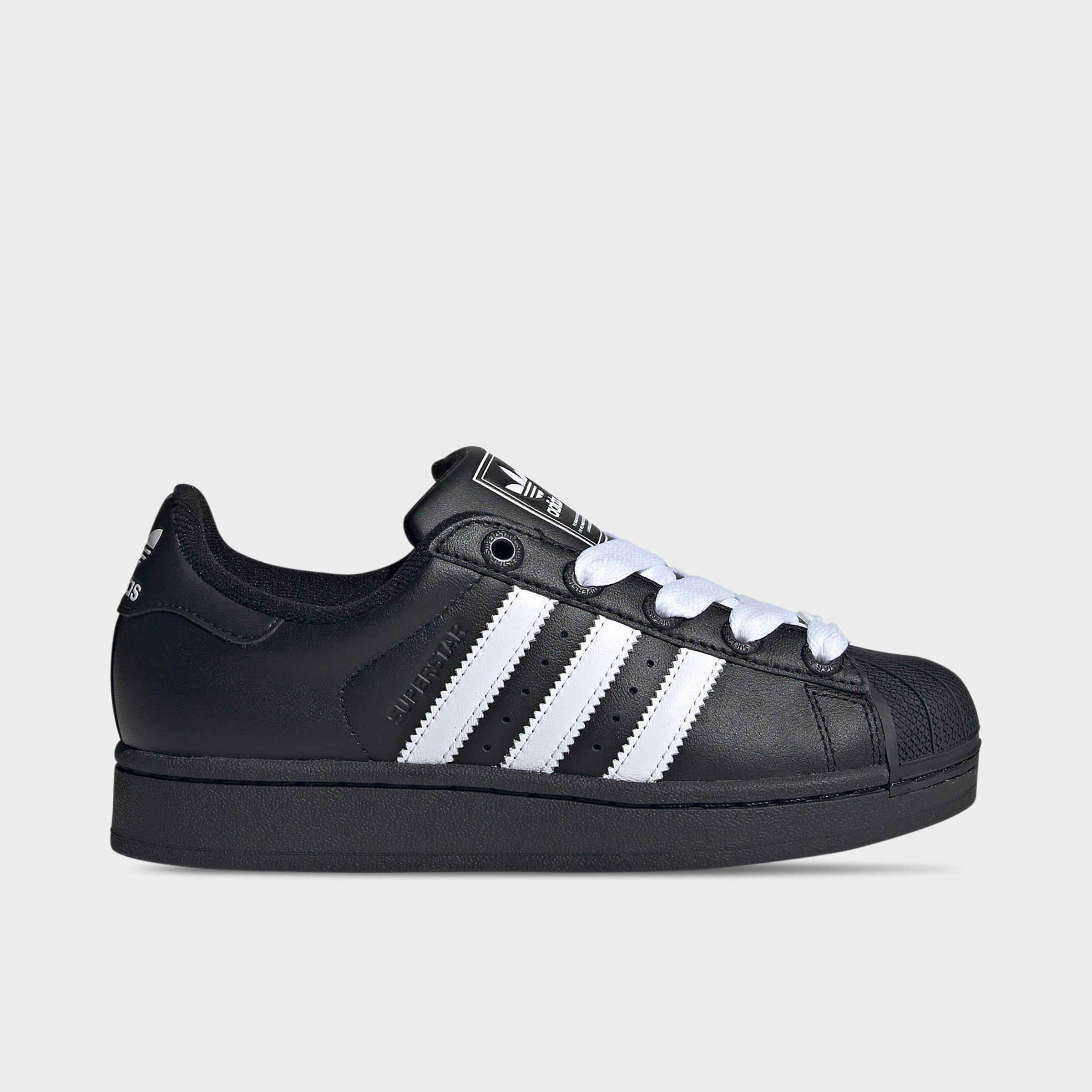 Adidas Big Kids' Originals Superstar II Casual Shoes in Black/Core Black Size 6.5 Leather