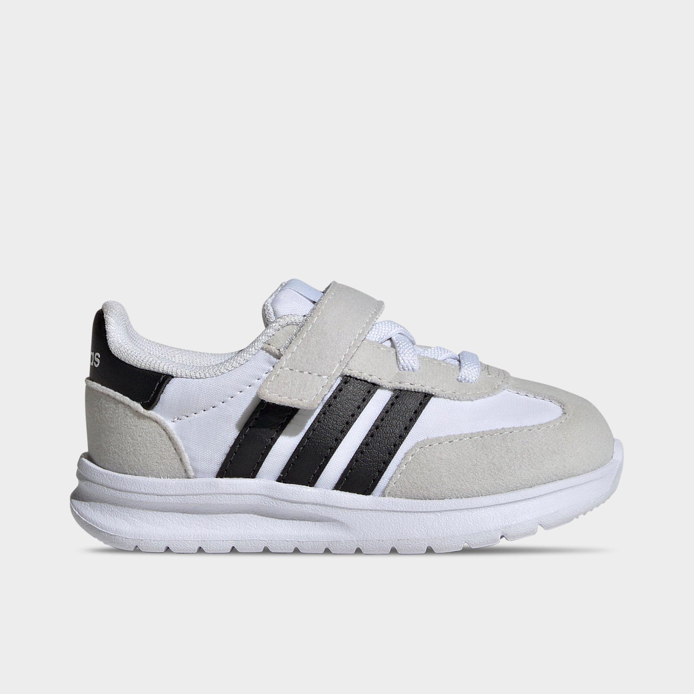 adidas Kids Toddler Run 70s 2.0 Hook-And-Loop Stretch Lace Casual Shoes in Footwear White/Core Black/Grey One Size: 4.0