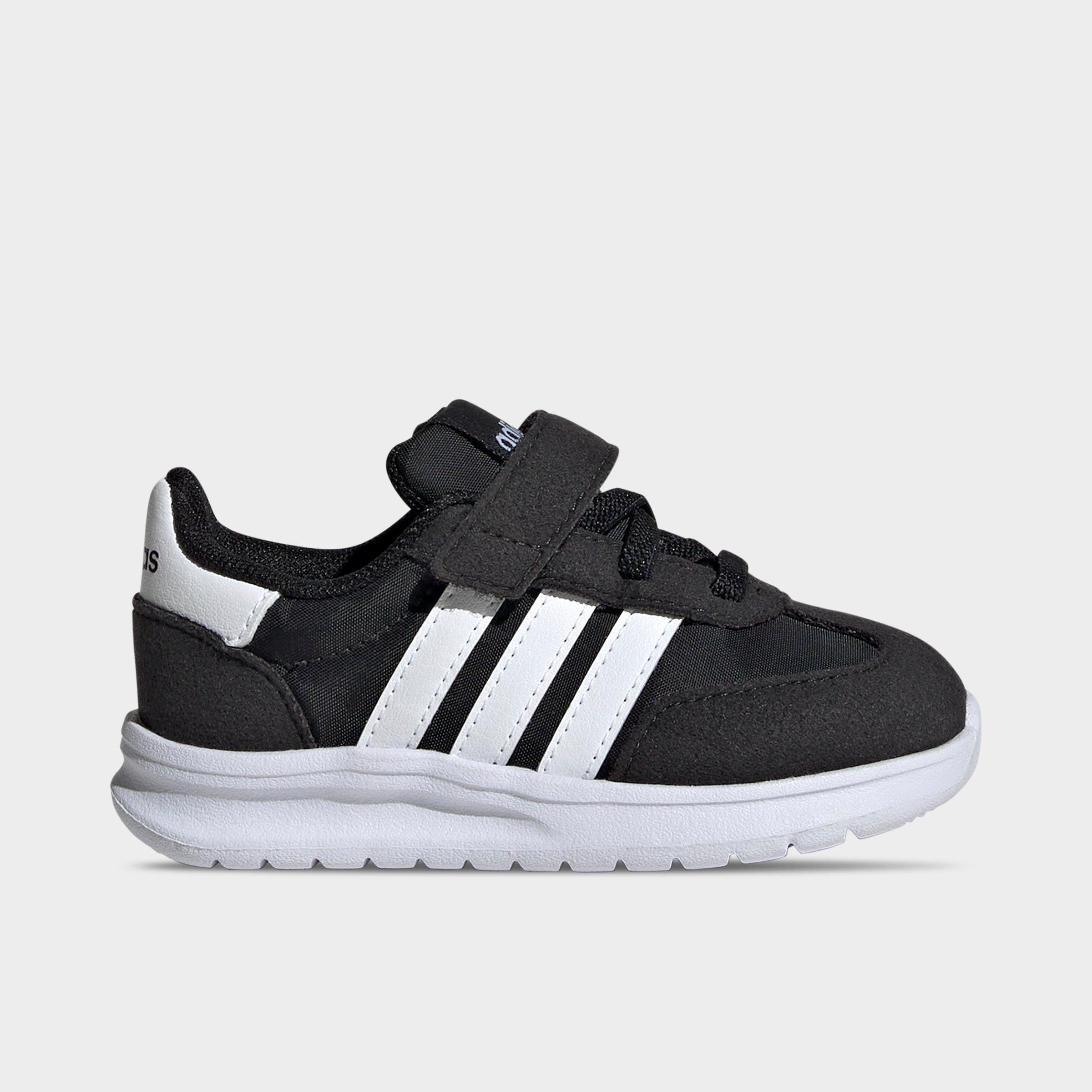 adidas Kids Toddler Run 70s 2.0 Hook-And-Loop Stretch Lace Casual Shoes in Core Black/Footwear White/Core Black Size: 10.0