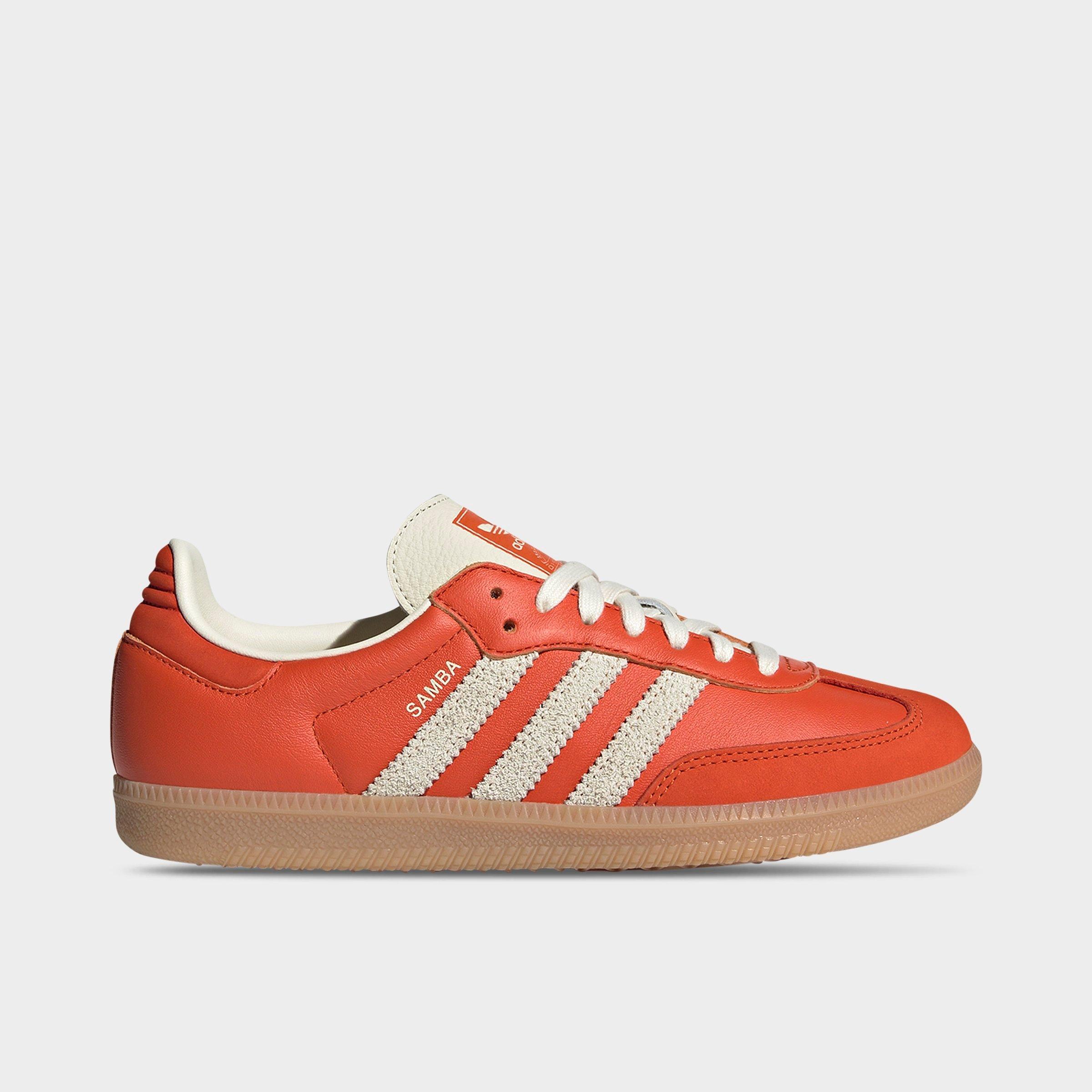 Adidas Women's Originals Samba OG LE Casual Shoes in Orange/Collegiate Orange Size 6.5 Suede/Crochet