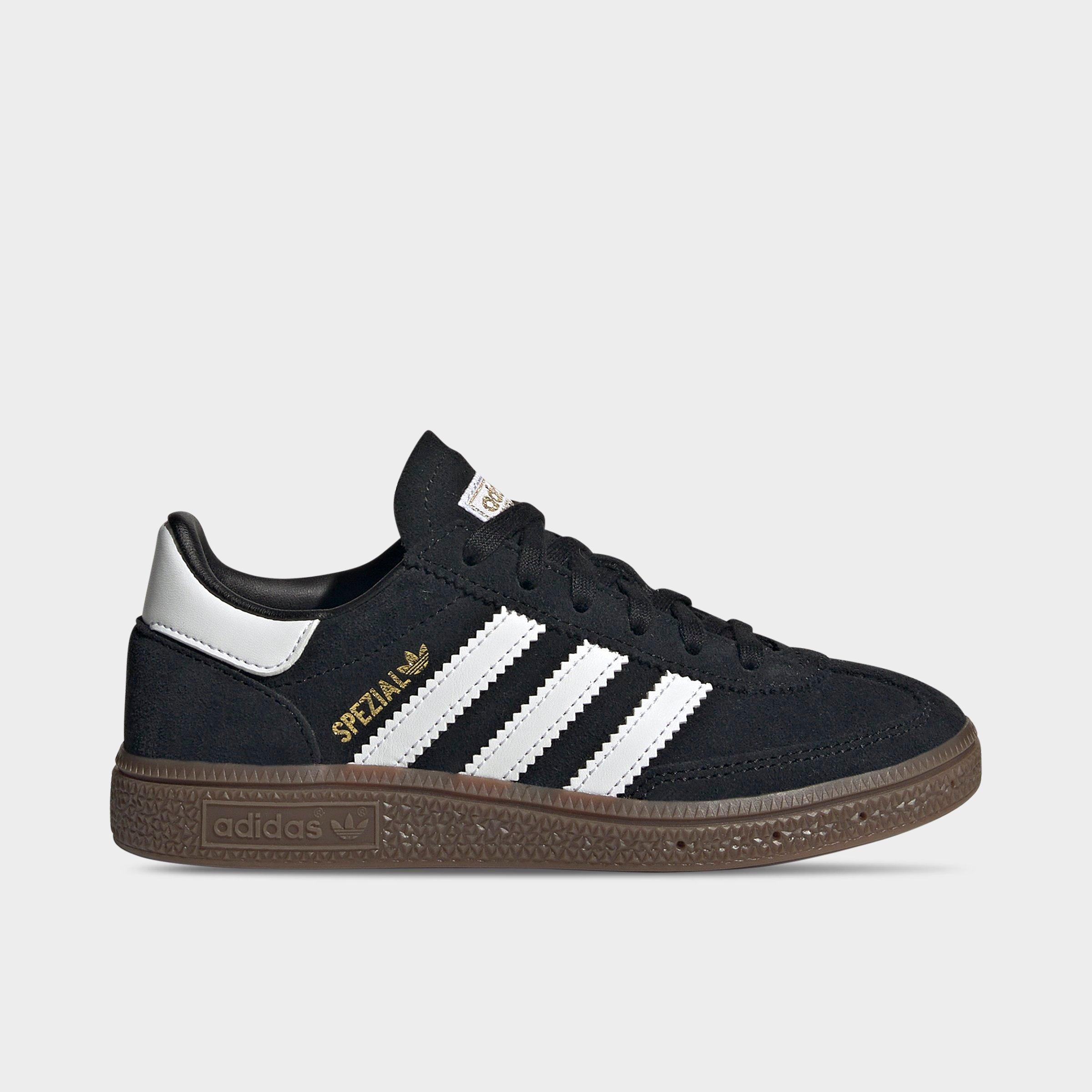 Adidas Little Kids' Originals Handball Spezial Casual Shoes in Black/Black Size 2.5 Leather/Suede