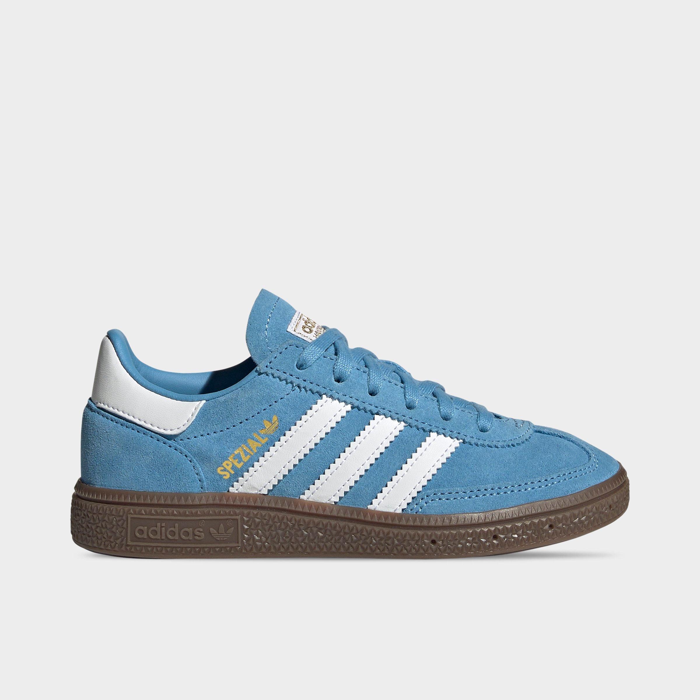 Adidas Little Kids' Originals Handball Spezial Casual Shoes in Blue/Light Blue Size 11.5 Leather/Suede