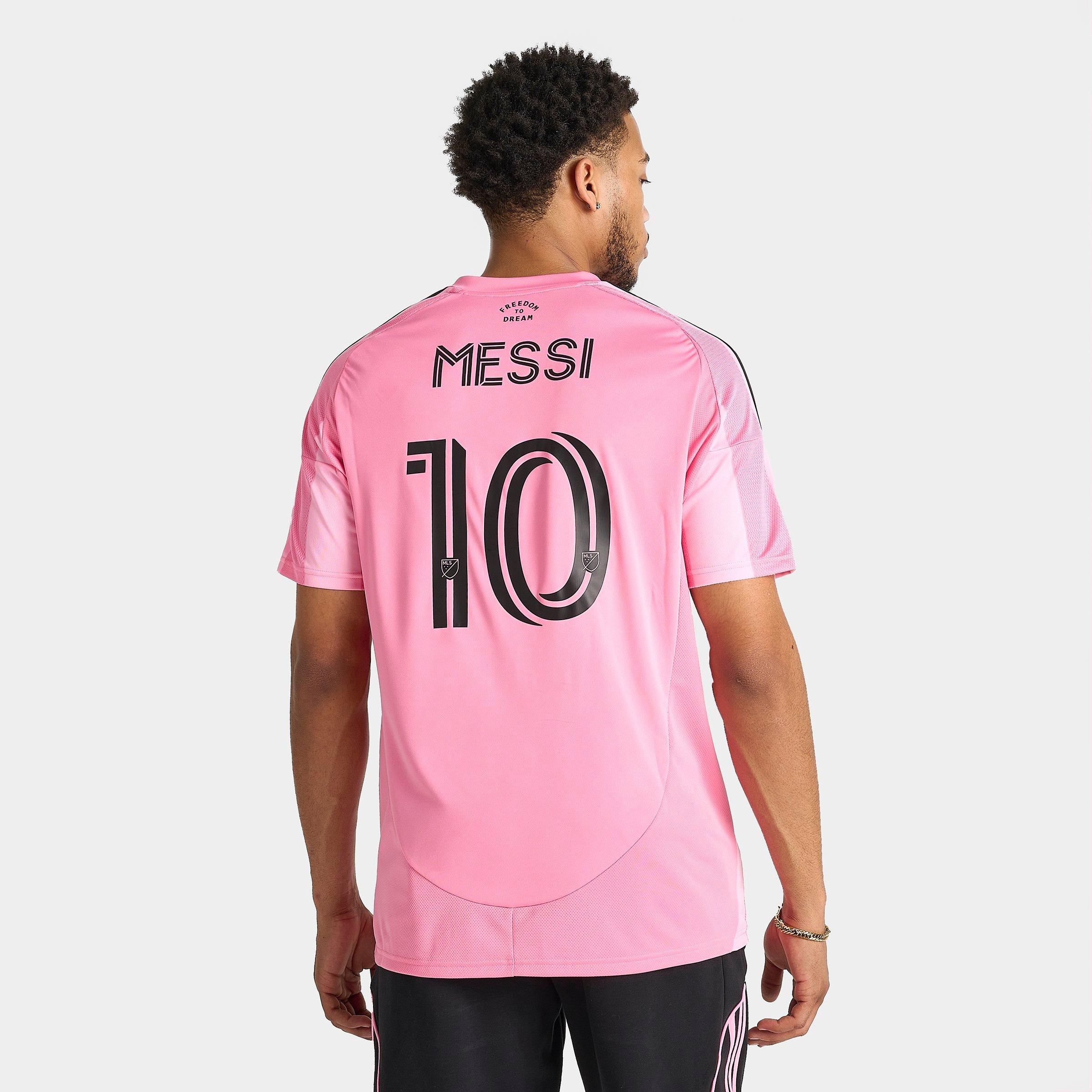 Adidas Men's Inter Miami CF MLS Lionel Messi 25-26 Home Soccer Jersey Shirt in Pink/Easy Pink Size Small 100% Polyester/Fiber/Jersey Shirt 