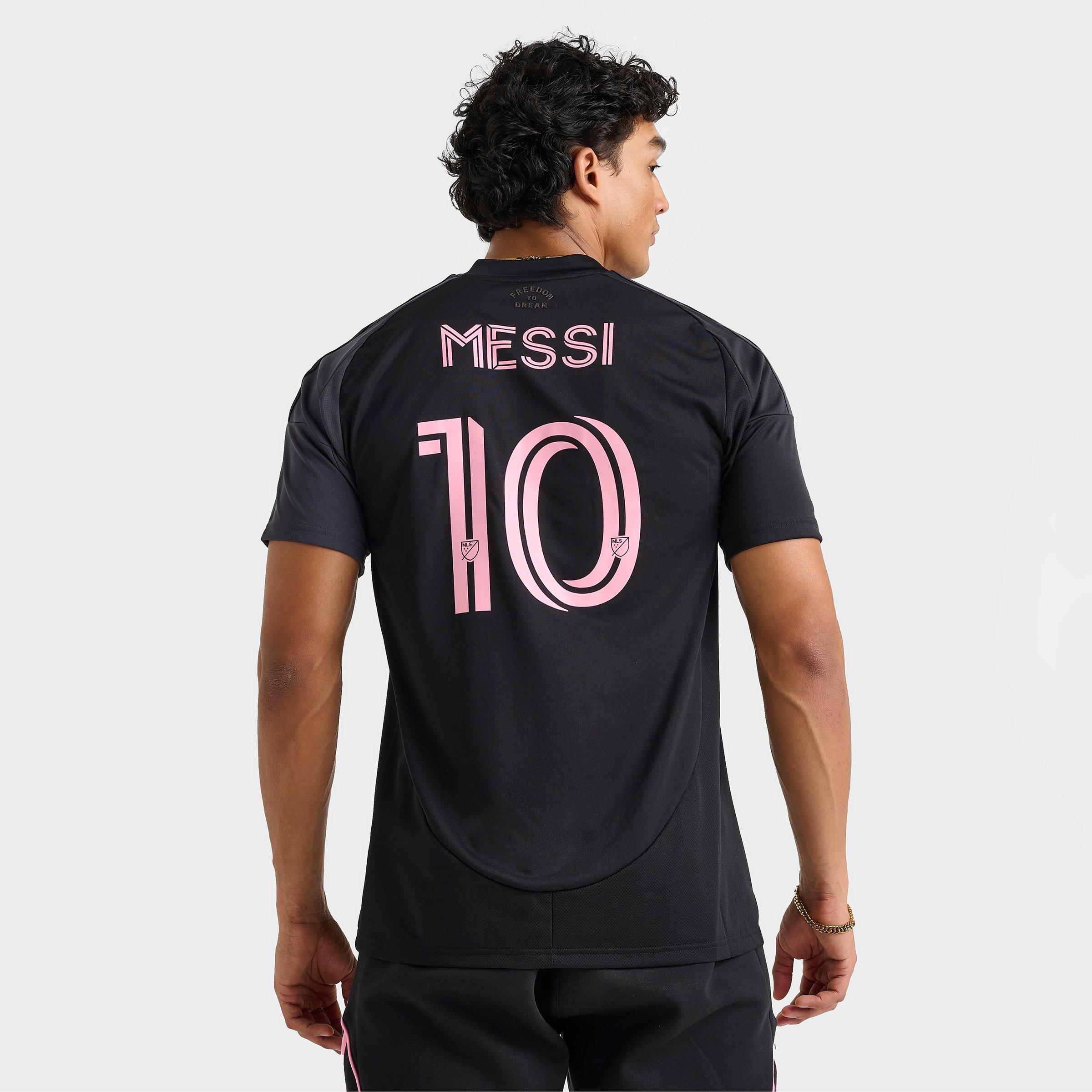 Adidas Men's Inter Miami CF MLS Lionel Messi 25-26 Away Soccer Jersey Shirt in Black/Black Size 3XL 100% Polyester/Fiber/Jersey Shirt 