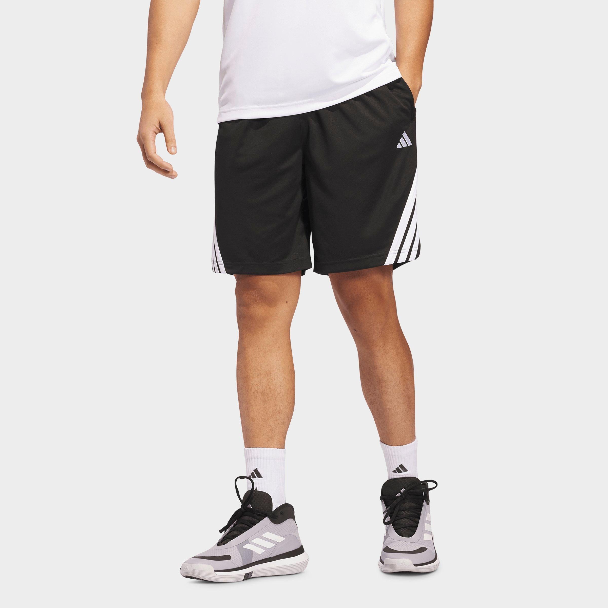 adidas Men's Legends 3-Stripes Basketball Shorts in Black/White Size: L 7