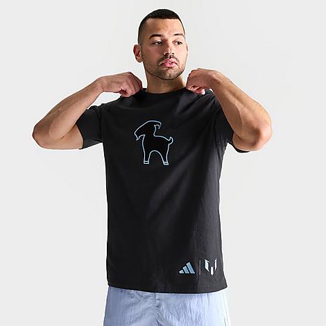 Adidas Originals Adidas Men's Soccer Lionel Messi Simple Goat Graphic T-shirt In Black