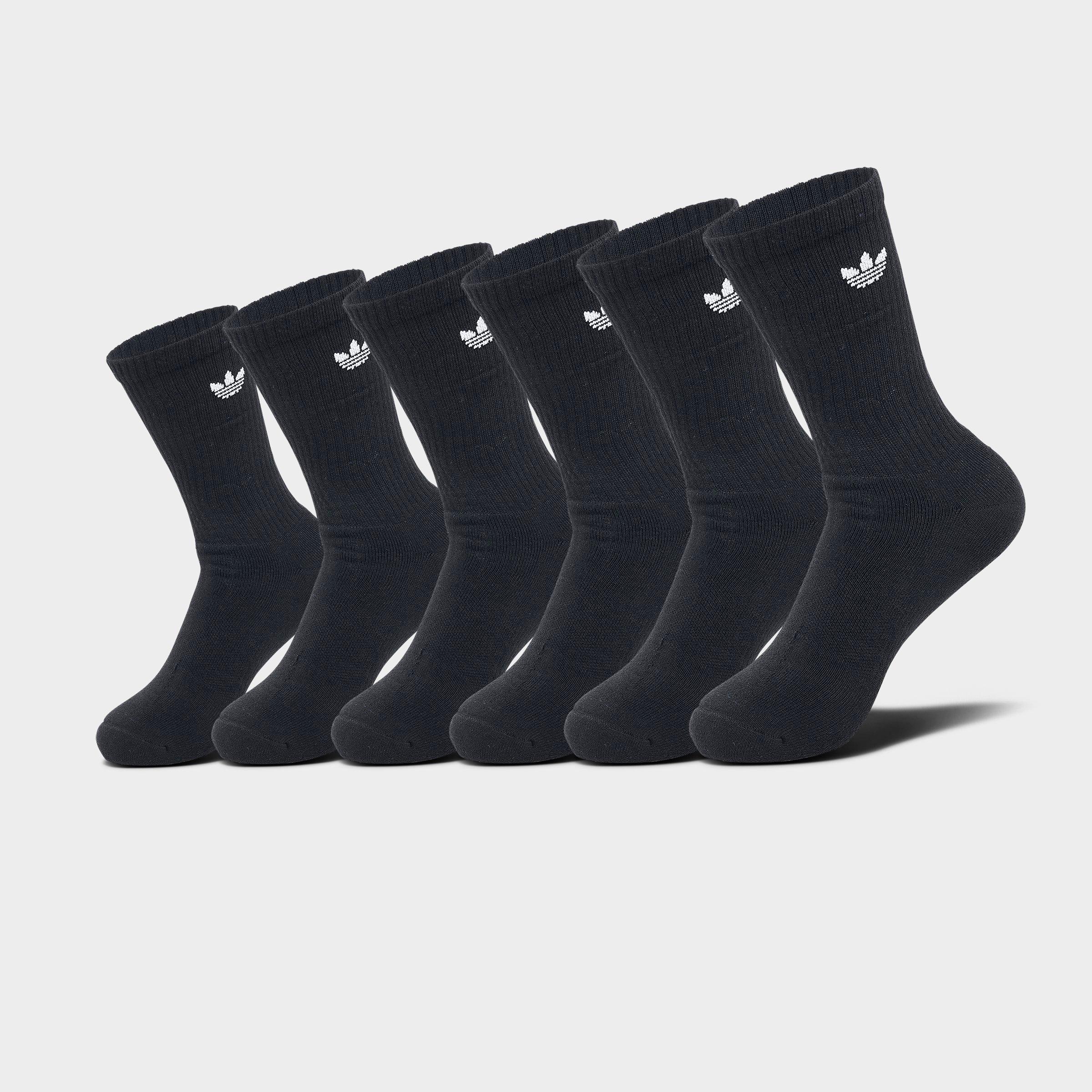 adidas Women's Originals Trefoil Cushion Crew Socks (6-Pack) in Black Size: Medium