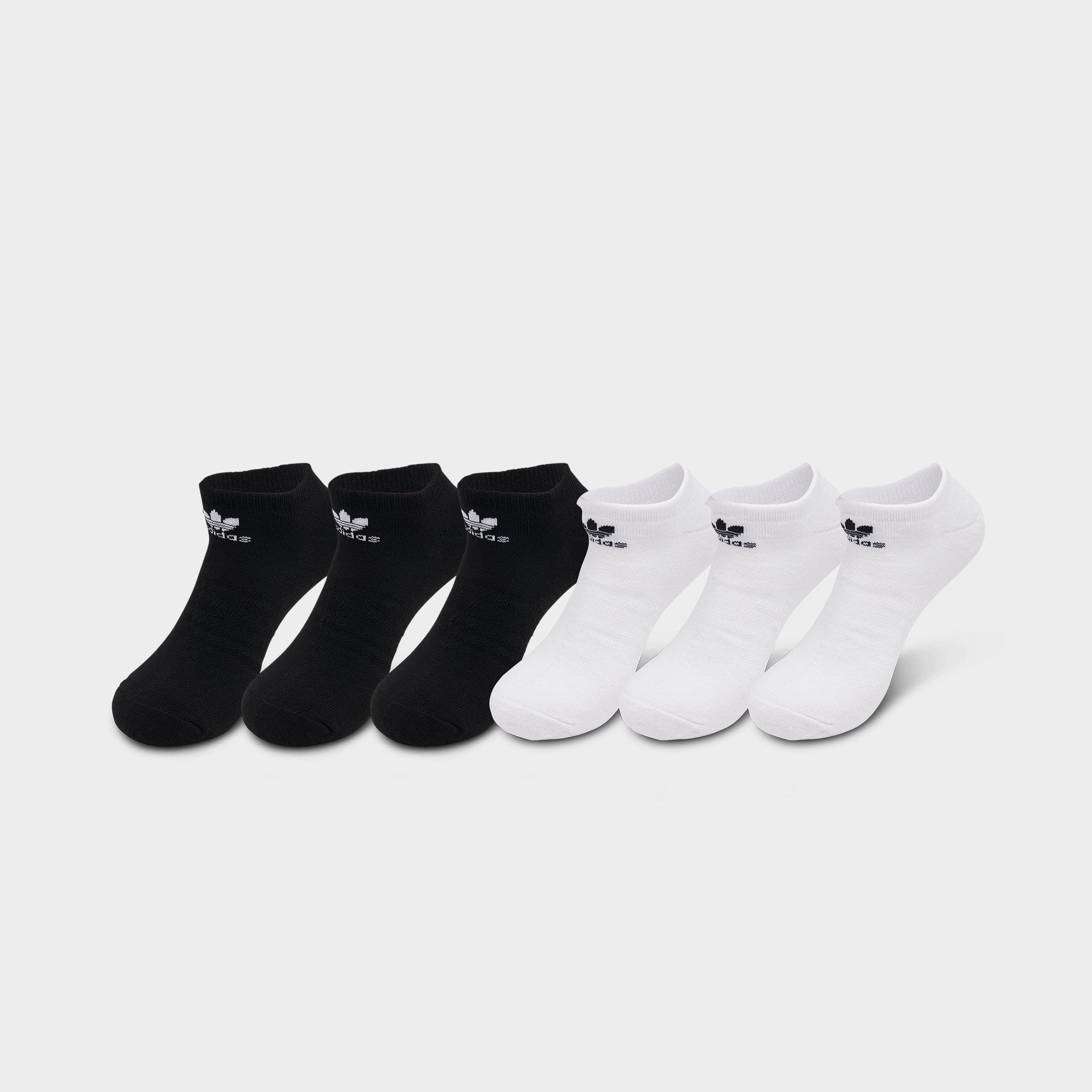 adidas Originals Trefoil No-Show Socks (3-Pack) in Black/White Size: Medium