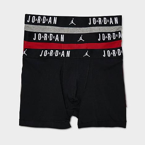 Nike Jordan Men's Flight Boxer Briefs (3-pack) In Black/grey/red